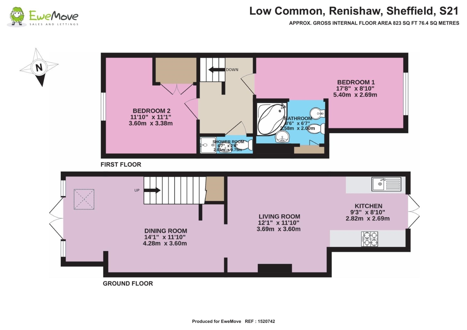 16, Low Common, Sheffield floorplan