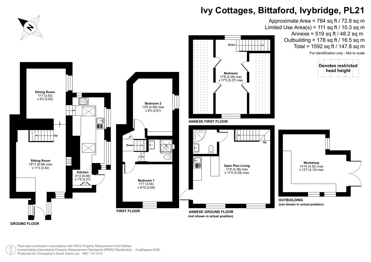 2, Ivy Cottages, Bittaford floorplan