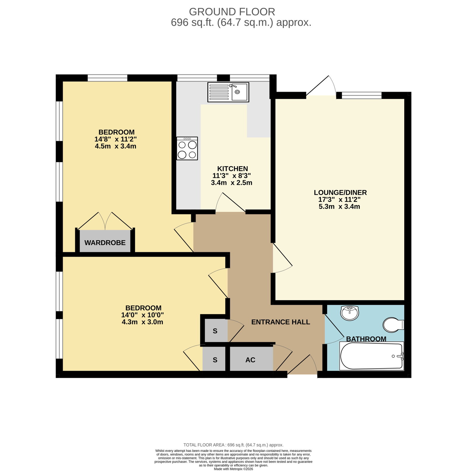 Beacon House, 123,Flat 8, Worcester Road, Malvern floorplan