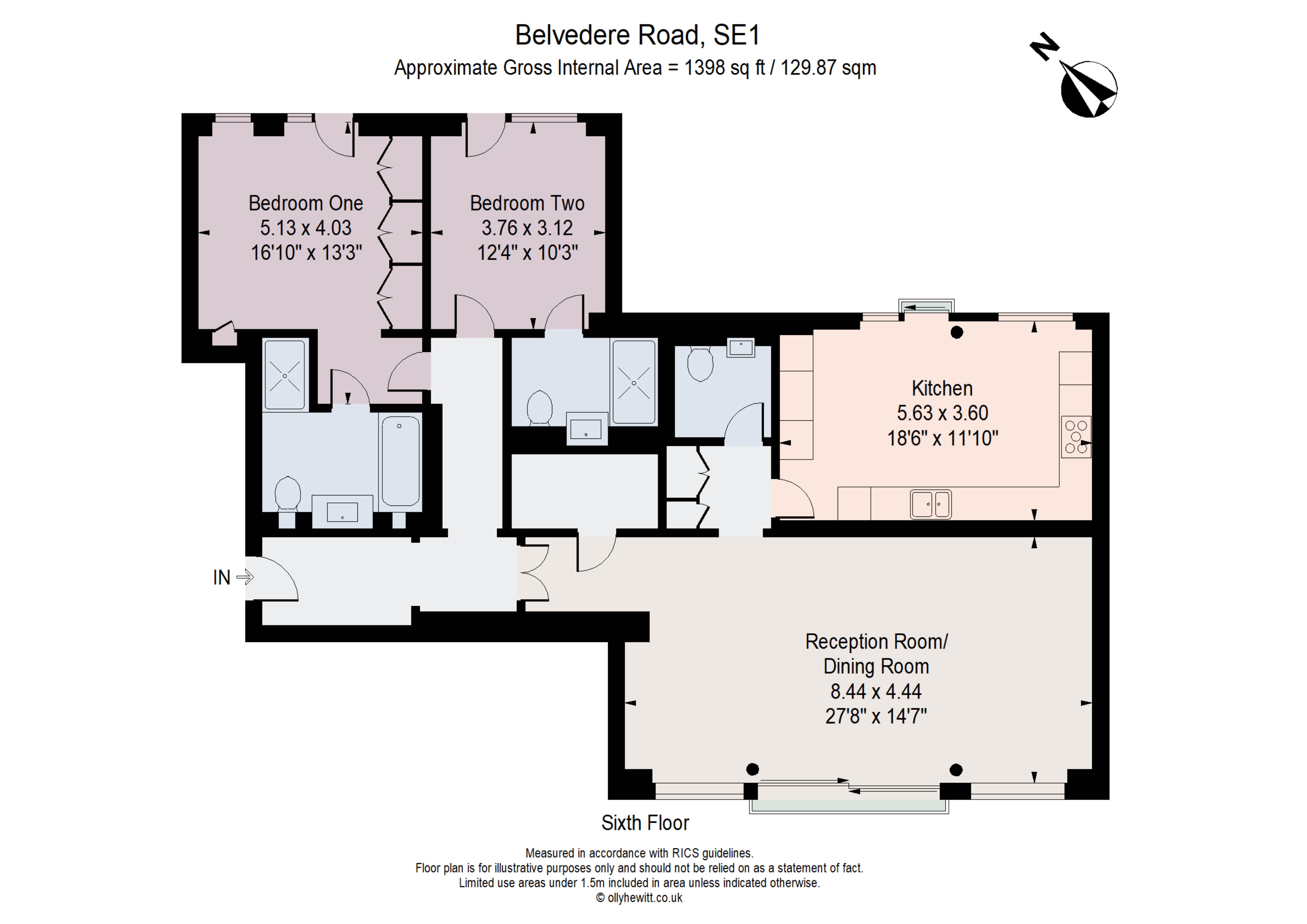 Flat 603, 5, Belvedere Road, London floorplan