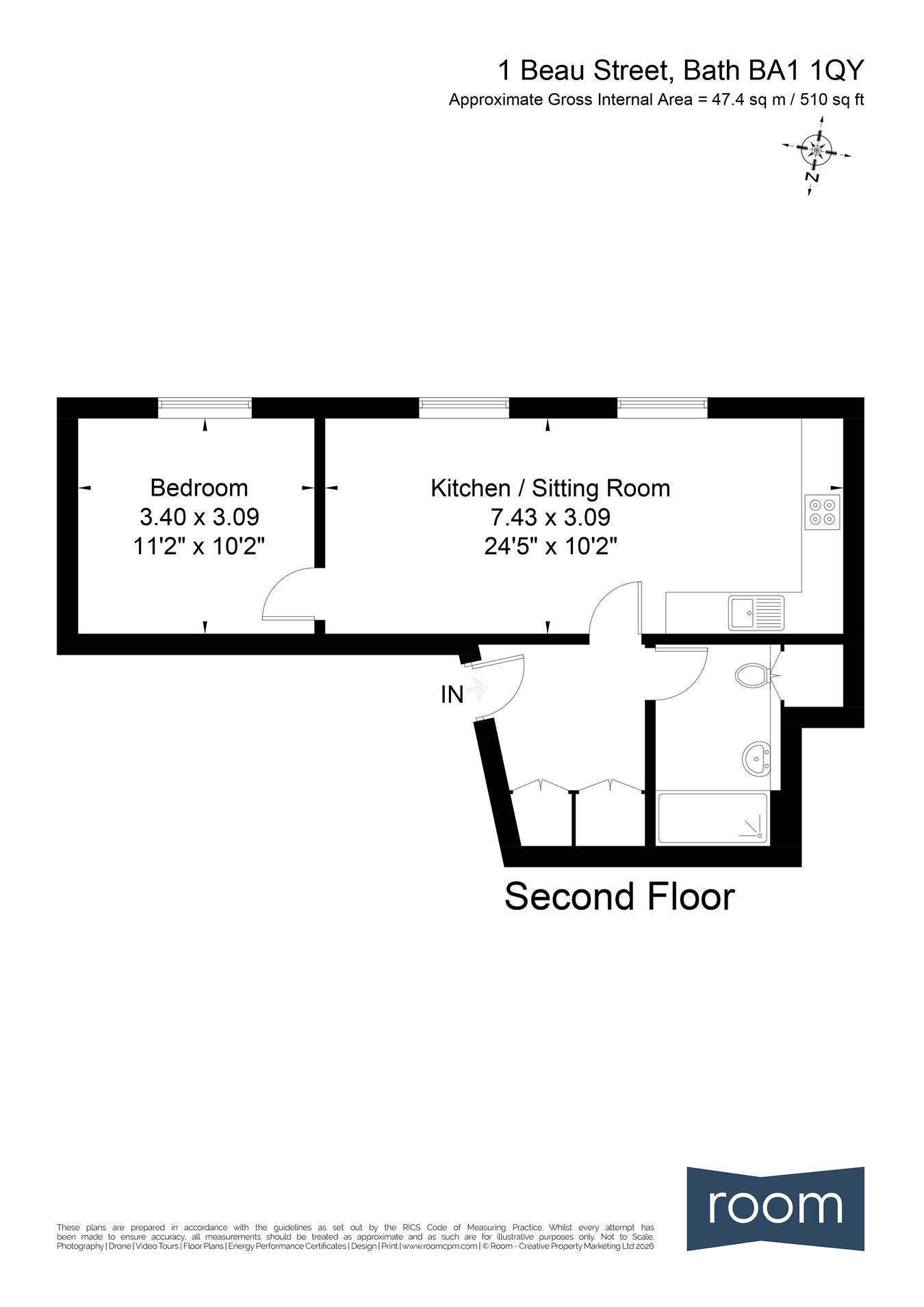 Apartment 3, Beau Street, Bath floorplan