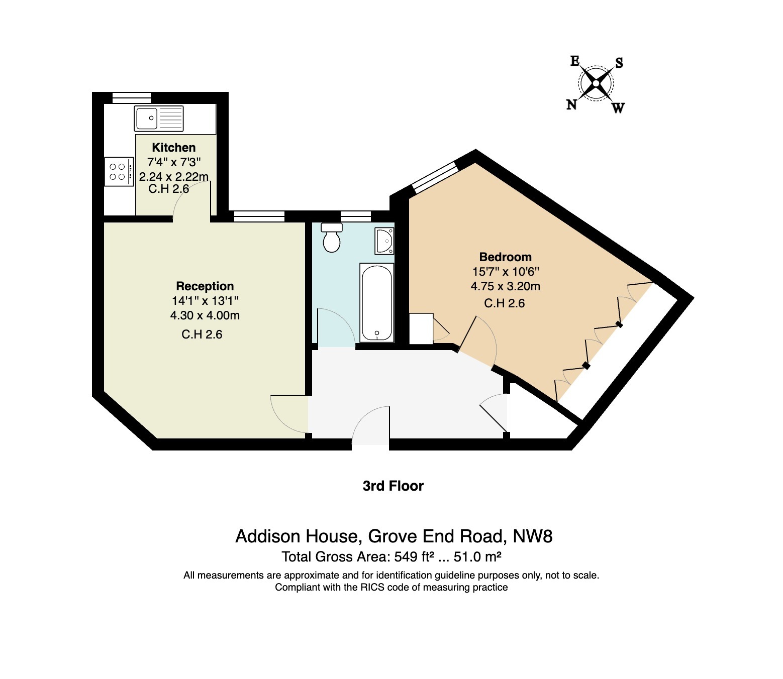 305, Addison House, St John's Wood floorplan