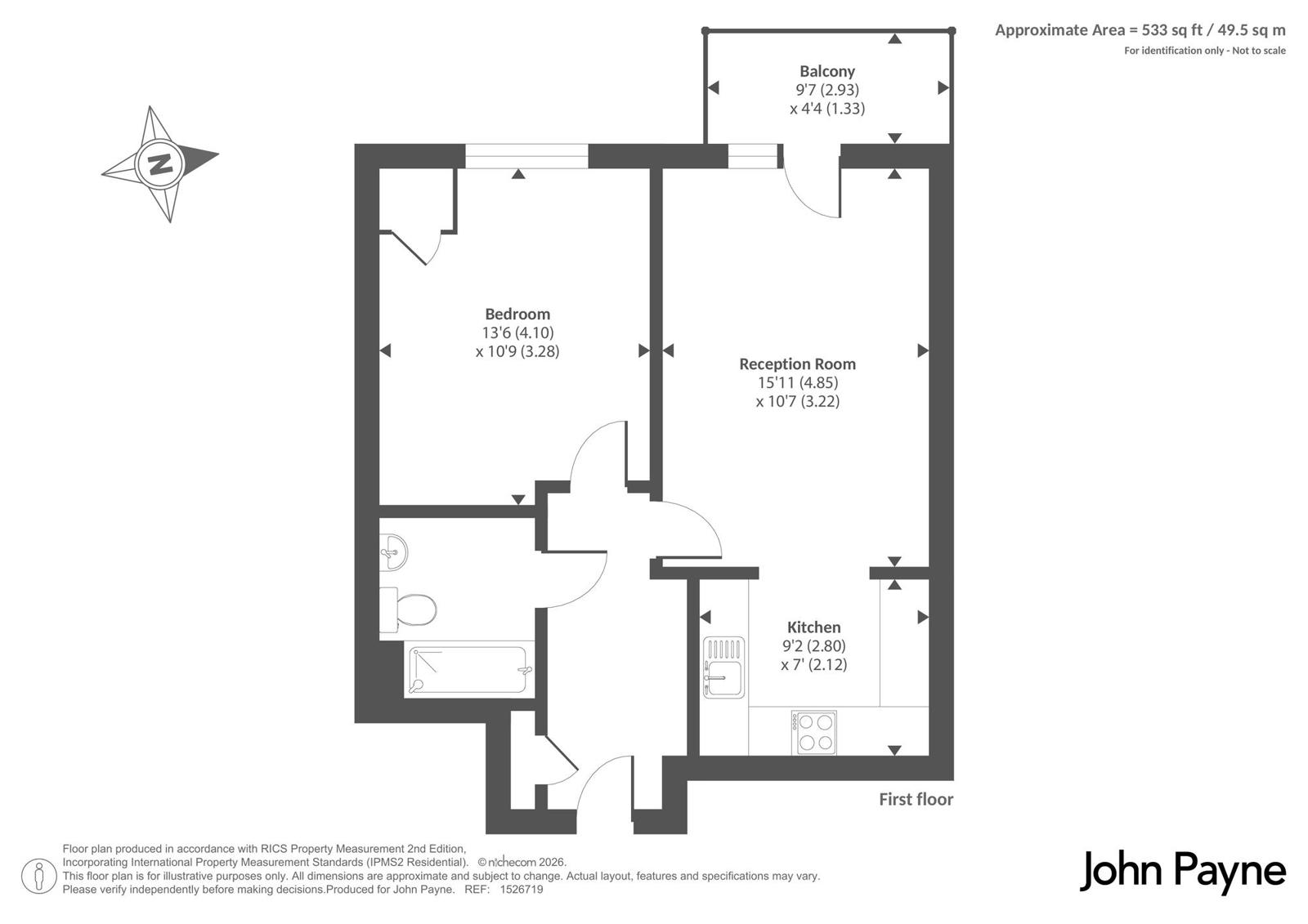Flat 9, 98, Fairthorn Road, London floorplan