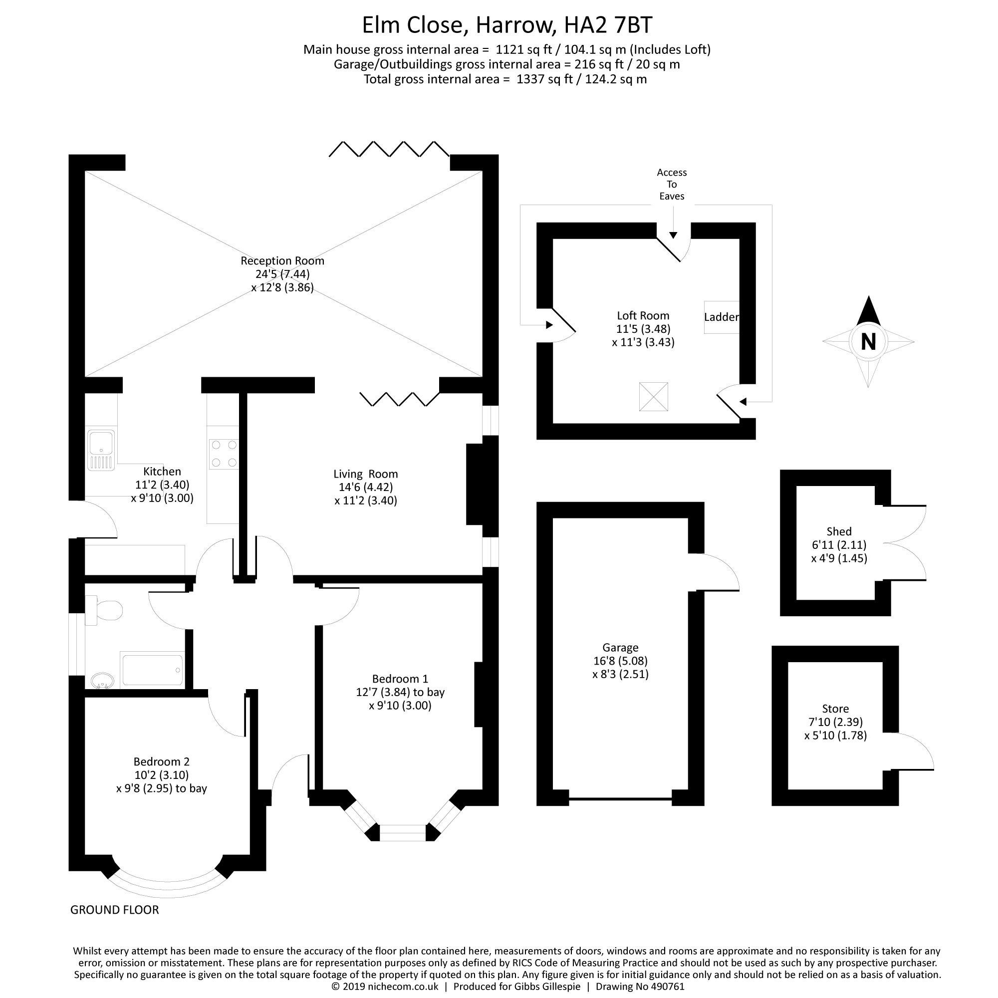 2 Bedrooms Bungalow for sale in Elm Close, Harrow, Middlesex HA2