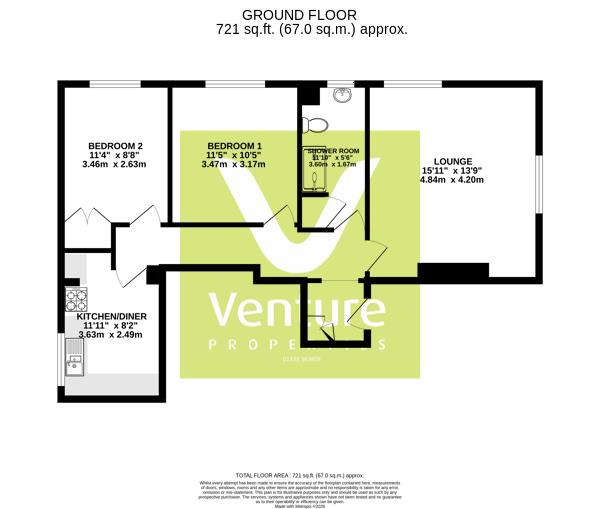Flat 5, Thornlea, 260, Carmel Road North, Darlington floorplan