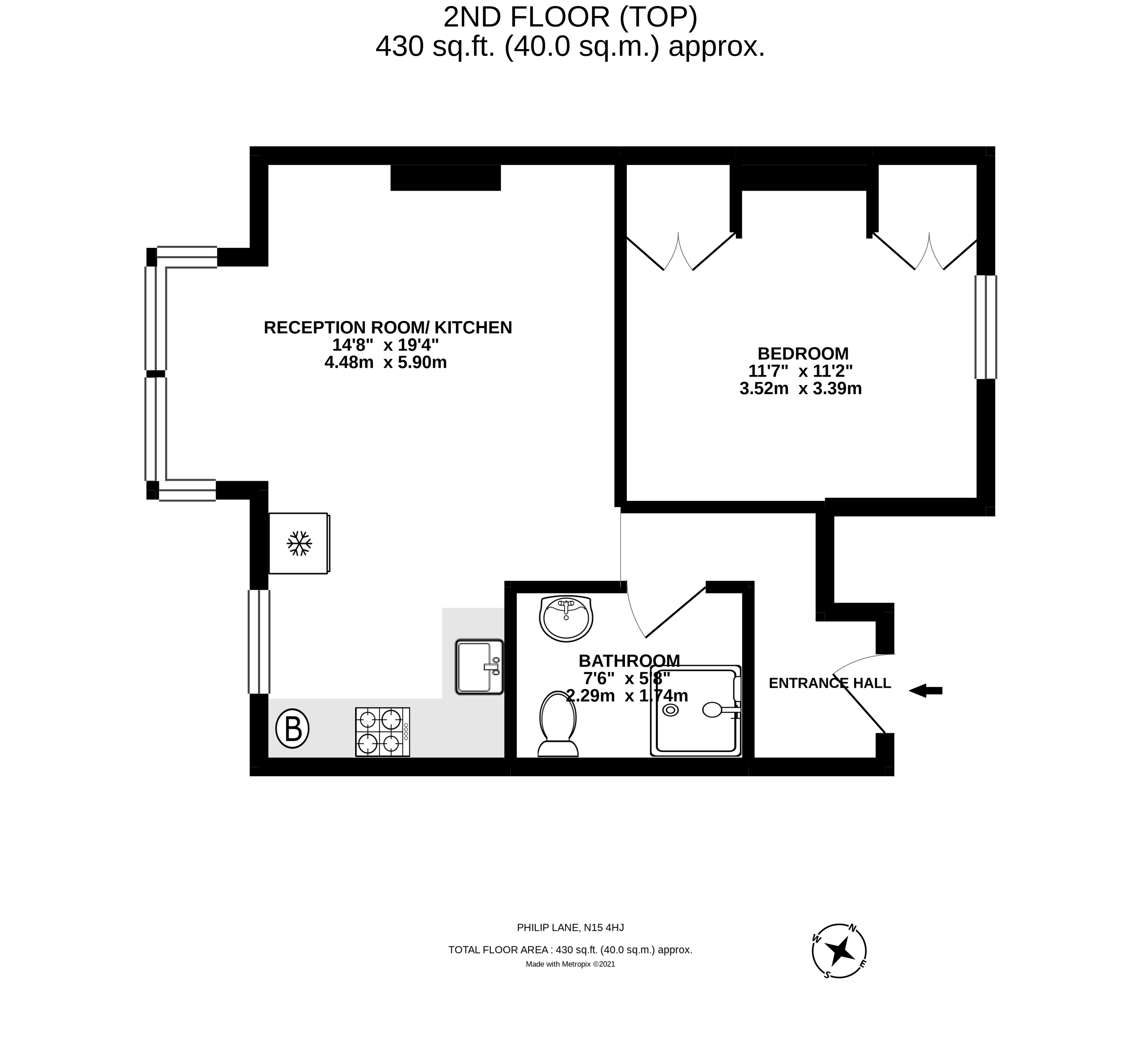 Flat 4, 244, Philip Lane, London floorplan