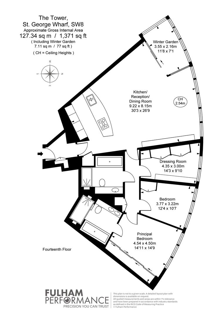 The Tower,St. George Wharf, Apartment 139, 1, St. George Wharf, London floorplan