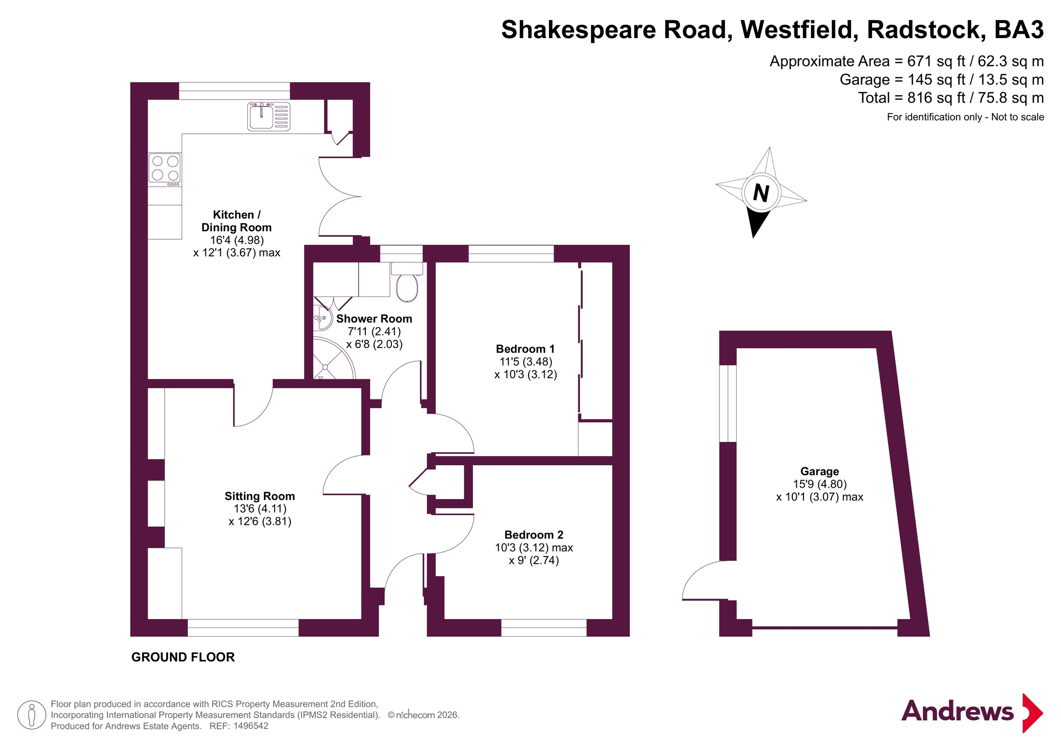 16, Shakespeare Road, Radstock floorplan