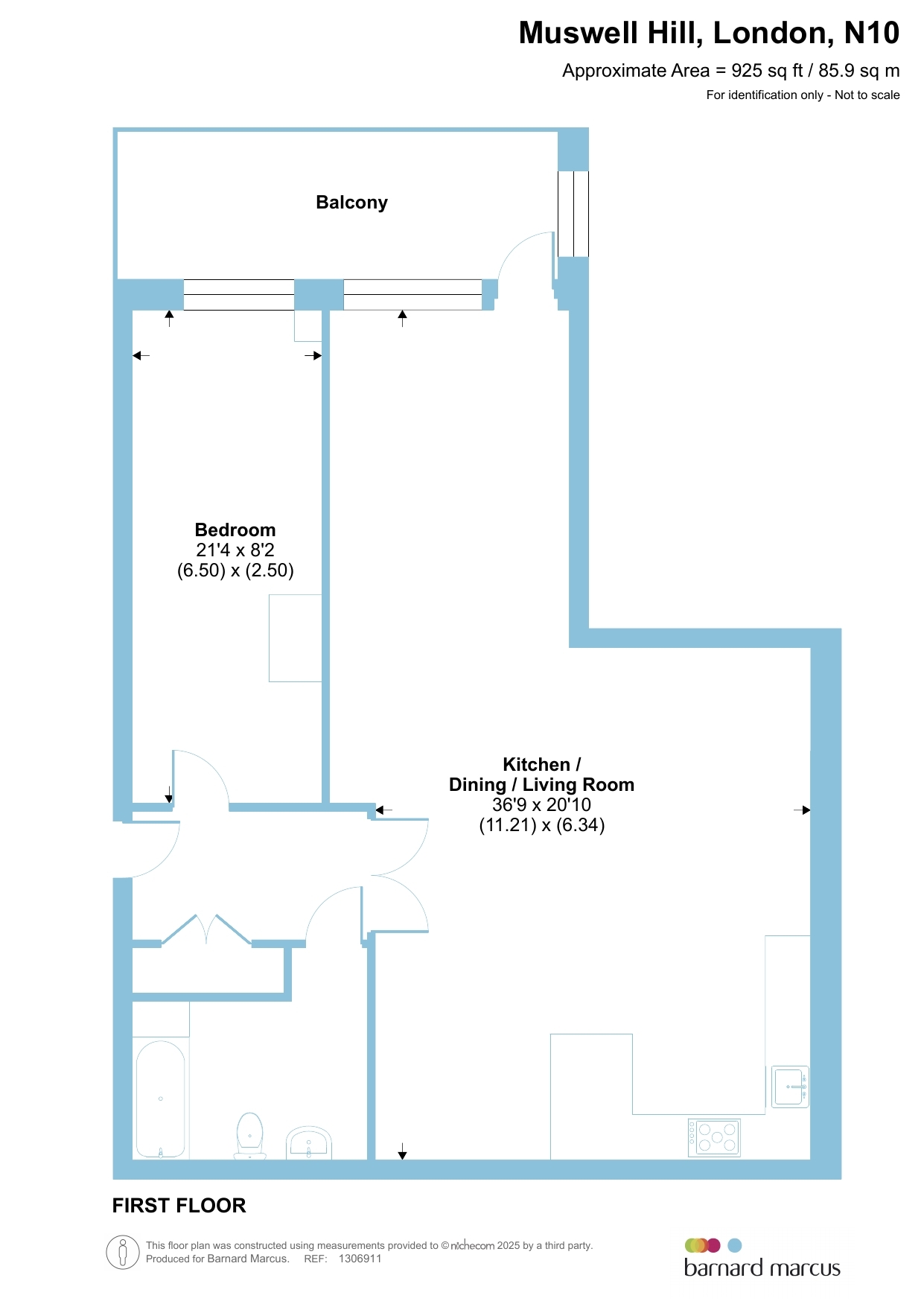 Flat 10.C, 77, Parkland Views, Muswell Hill, London, N10 floorplan