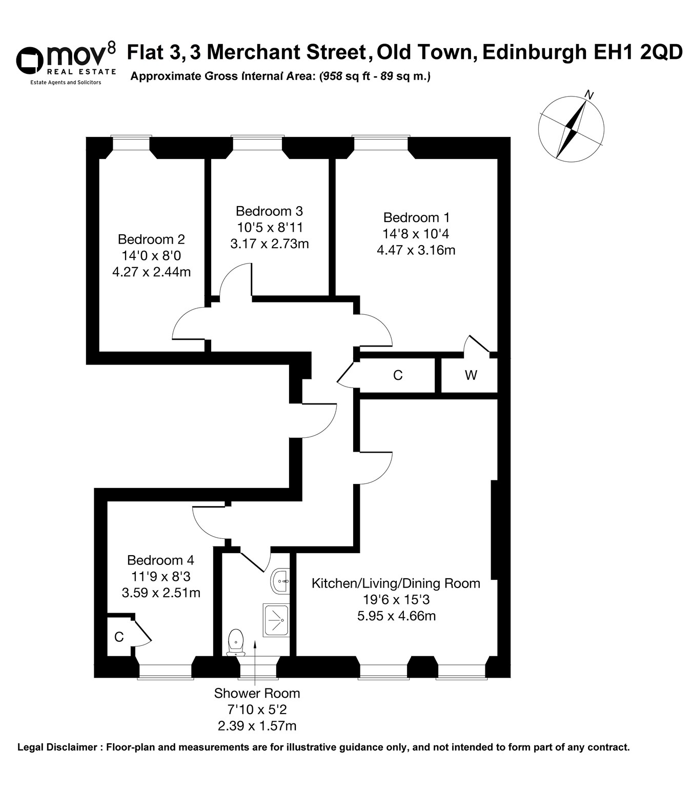 Merchant Street, Old Town, Edinburgh EH1, 4 bedroom flat for sale