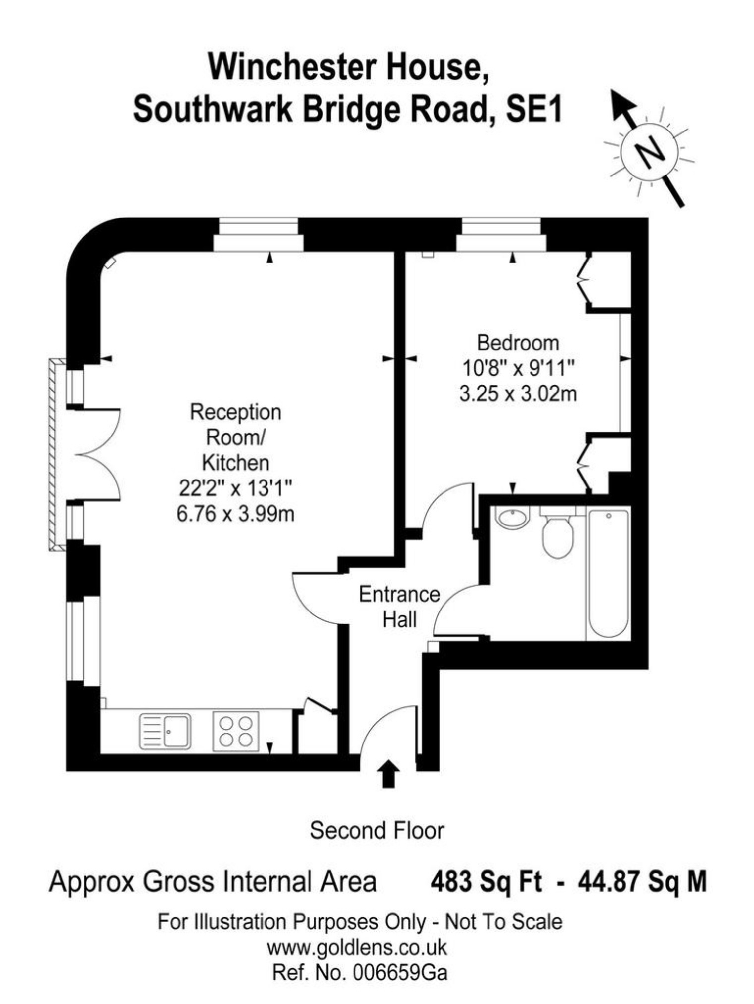 Flat 5, Winchester House, 201, Southwark Bridge Road, London floorplan