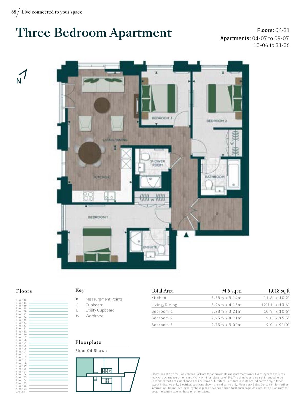 5, Apartment 907, Affinity View, London floorplan