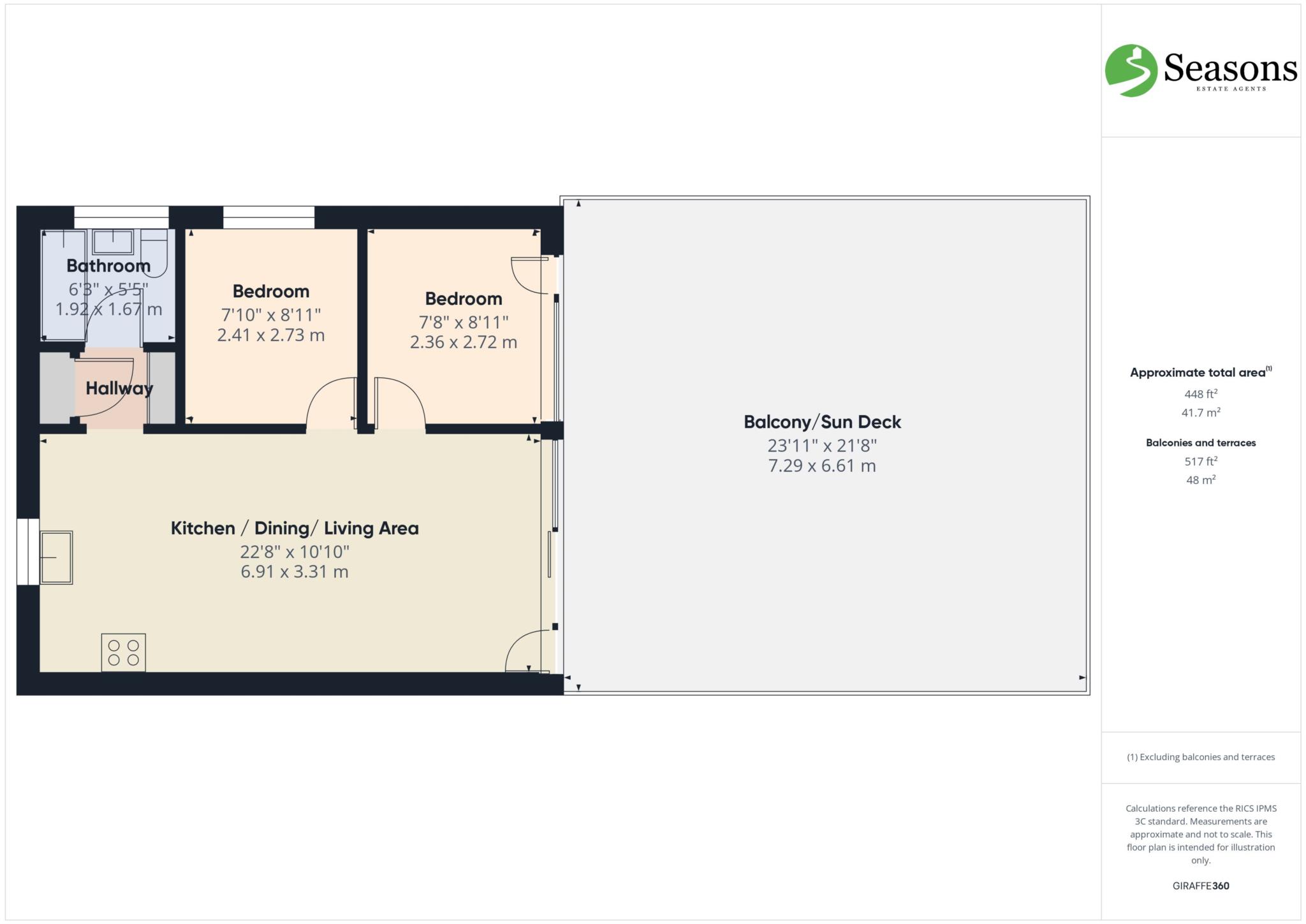 66 Hillside Villas, Millendreath Beach Resort, Looe floorplan