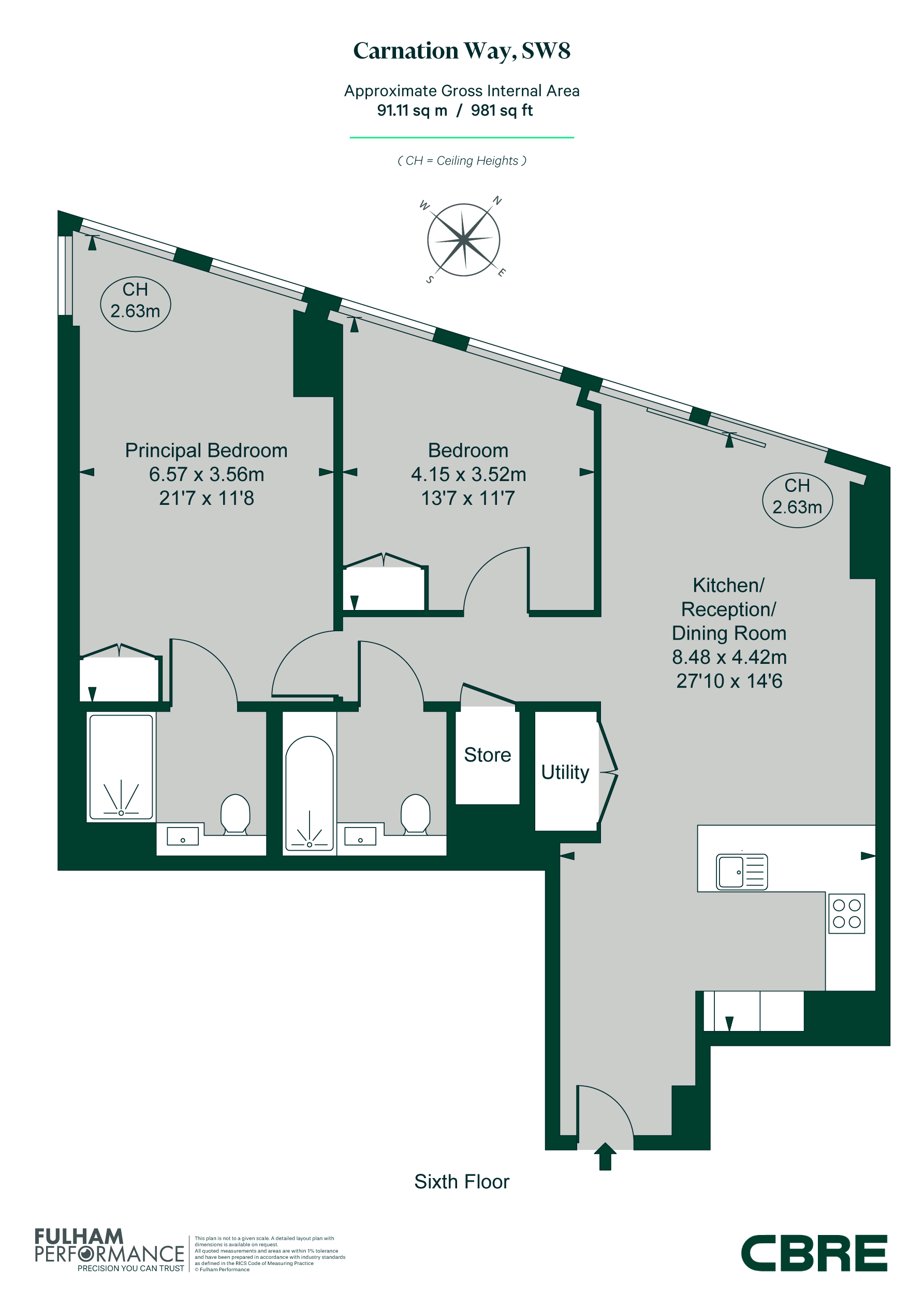 Apartment B0607, 8, Carnation Way, London floorplan