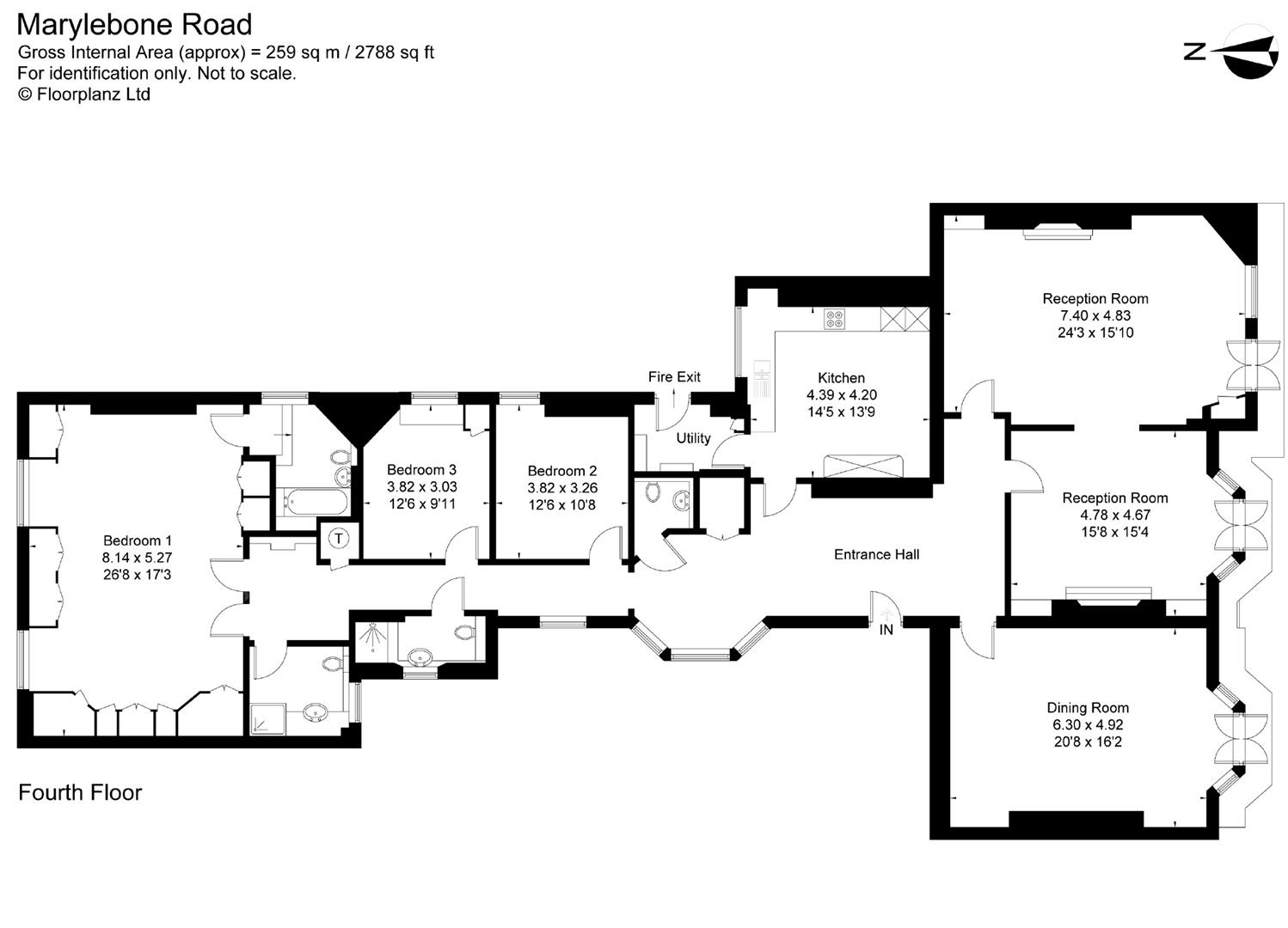 74, Harley House, Marylebone Road, London floorplan