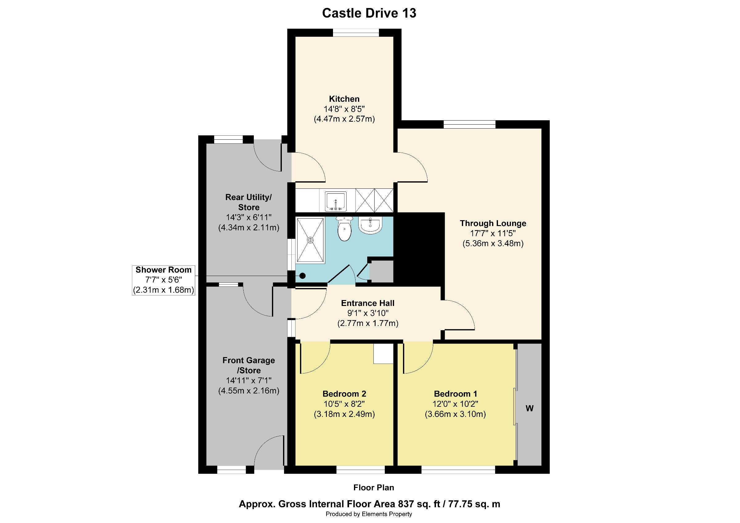 13 Castle Drive, Willenhall floorplan
