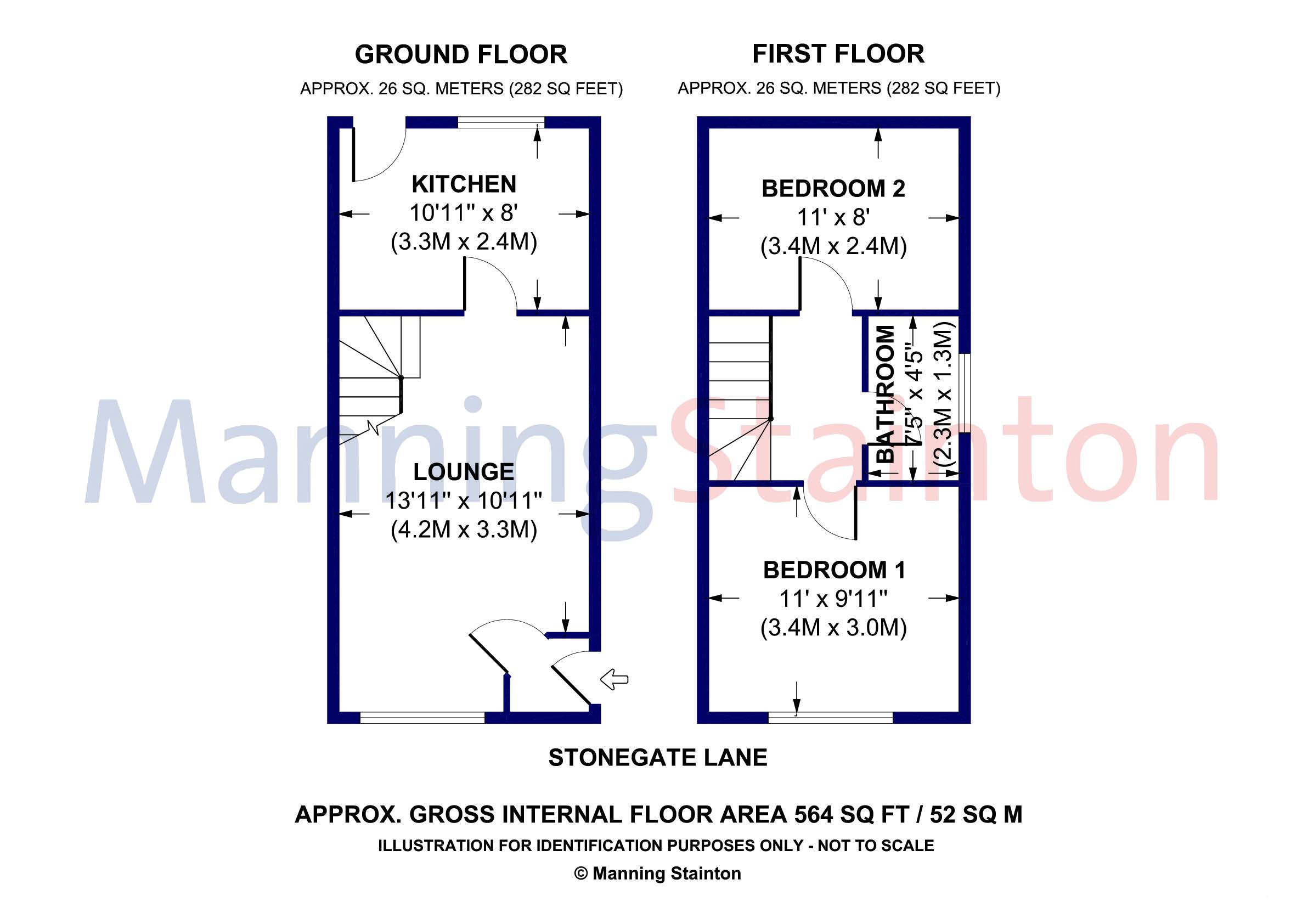 Stonegate Lane, Meanwood, Leeds, West Yorkshire LS7, 2 bedroom semidetached house to rent