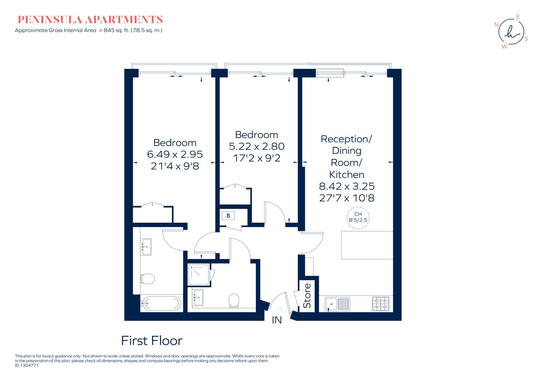 Flat 108, Peninsula Apartments, 4, Praed Street, London floorplan