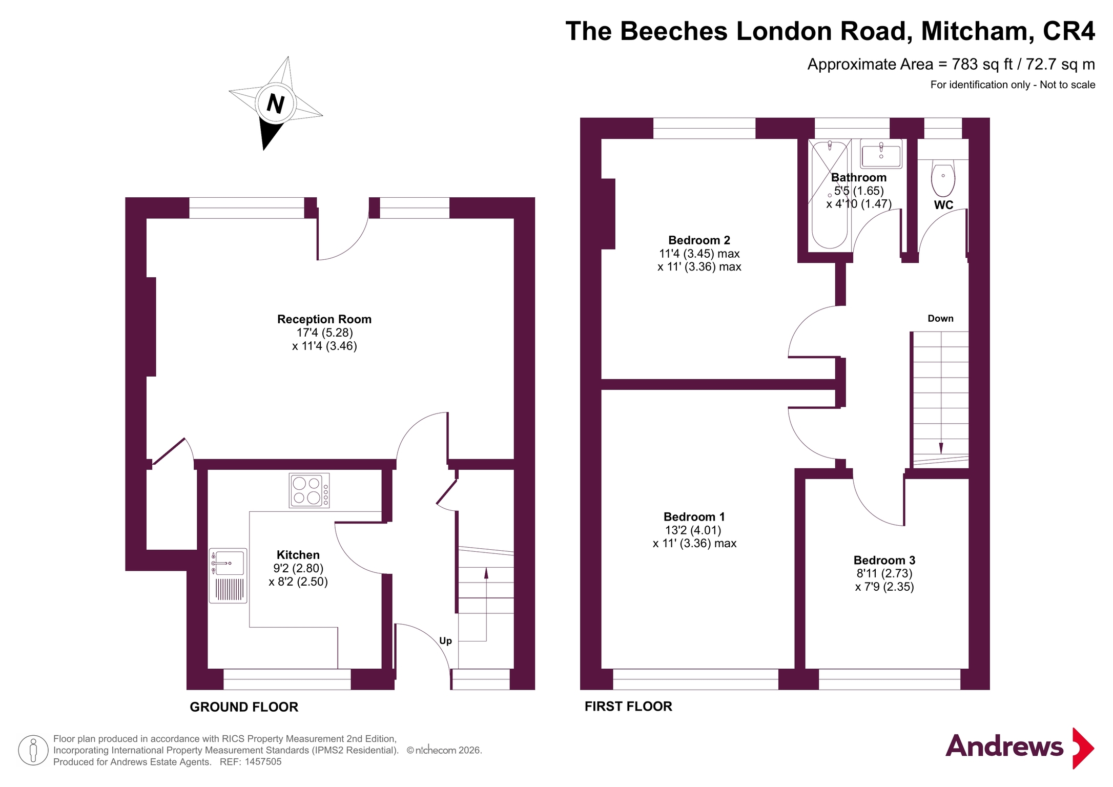 Flat 9, The Beeches,, London Road, Mitcham floorplan