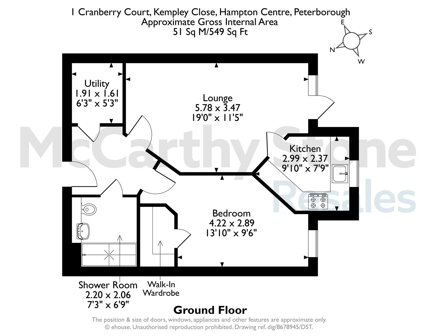1 Cranberry Court, Kempley Close, Peterborough floorplan