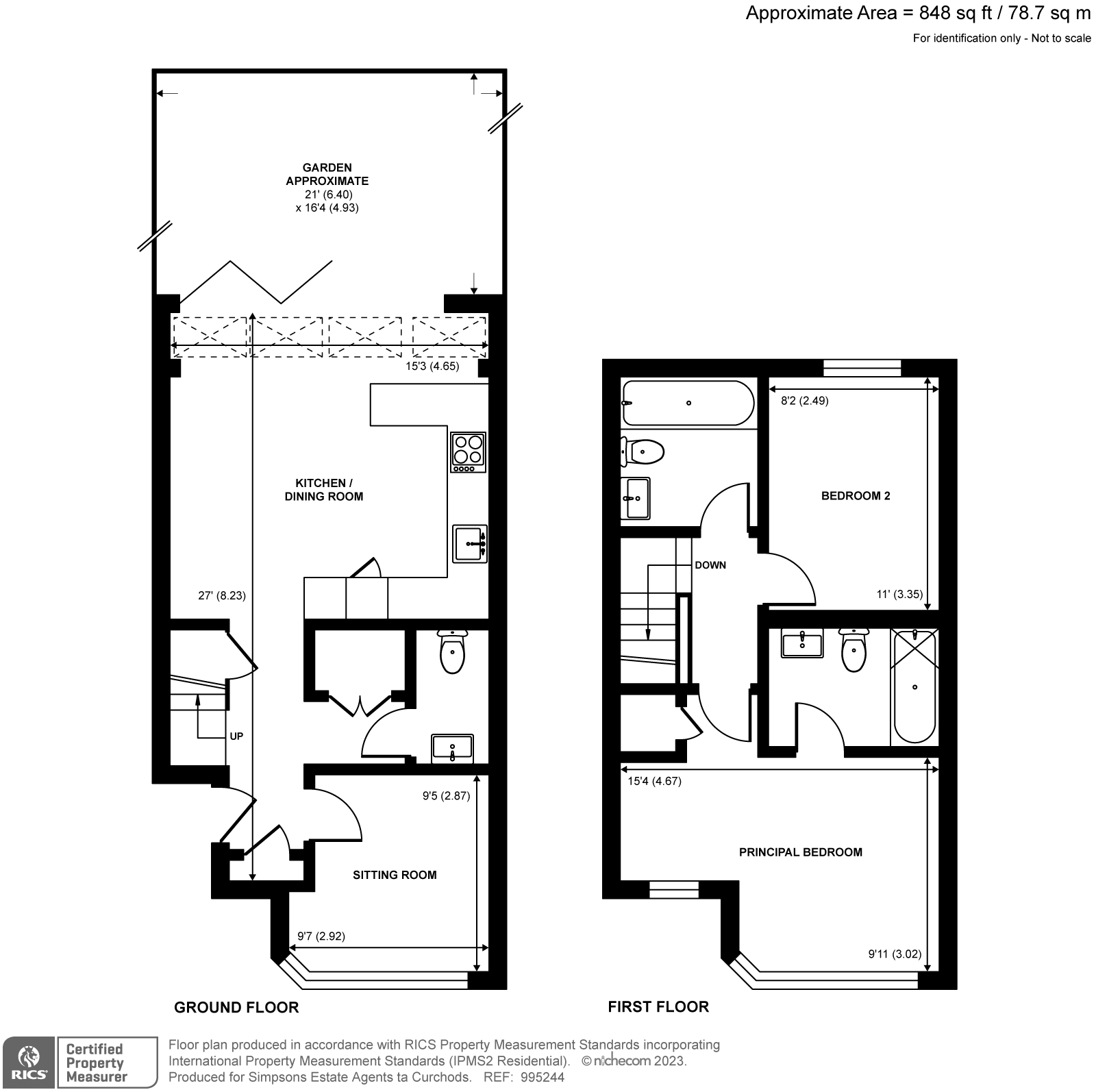 Castleview Road, Weybridge KT13, 2 bedroom terraced house for sale