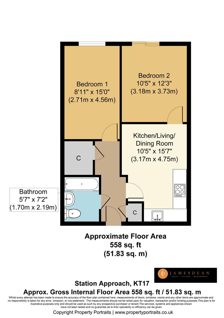 Flat 39, Hudson House, Station Approach, Epsom floorplan