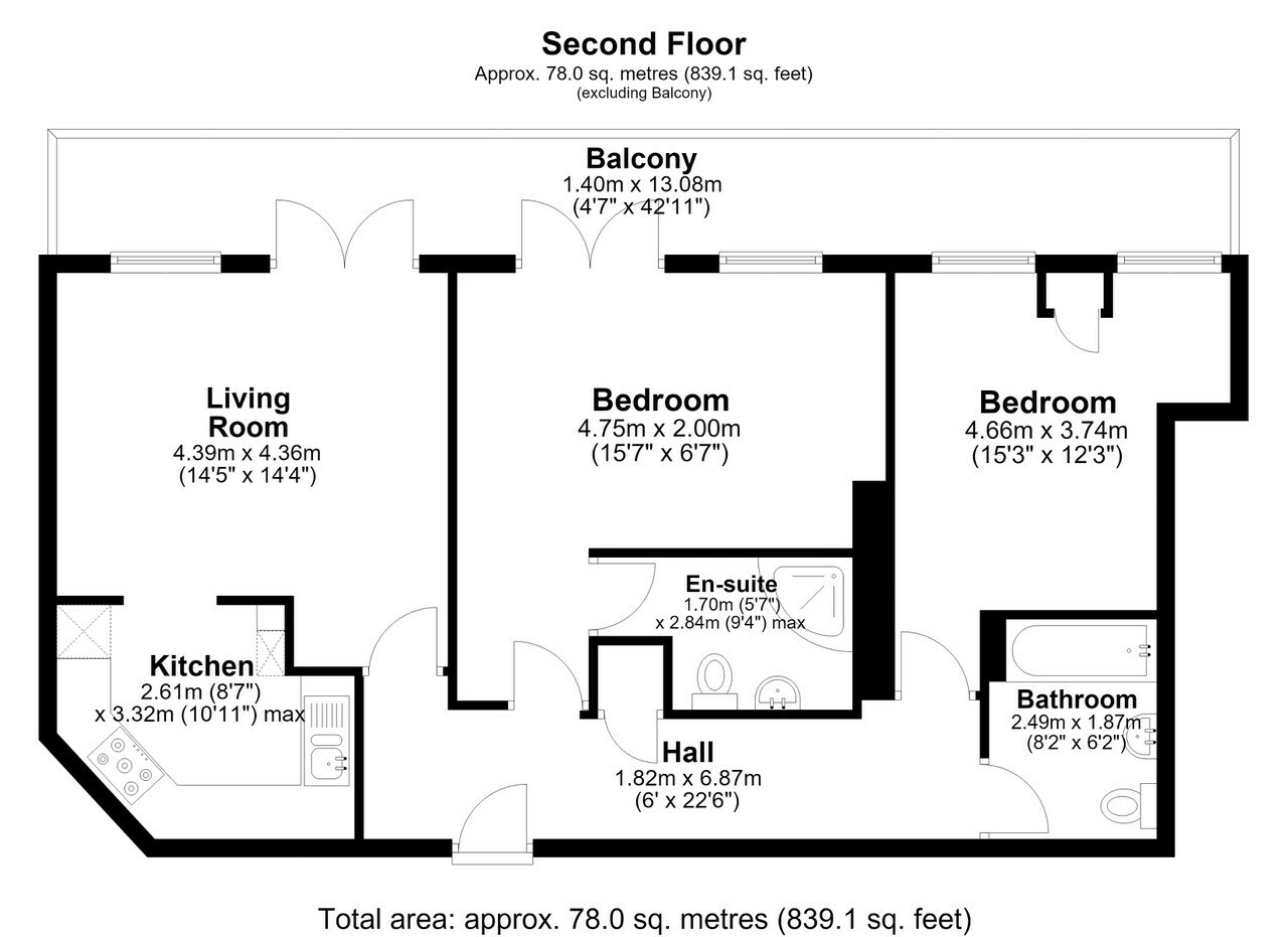 Flat 25, Burlington Mansions 9 Owls Road, BOURNEMOUTH floorplan