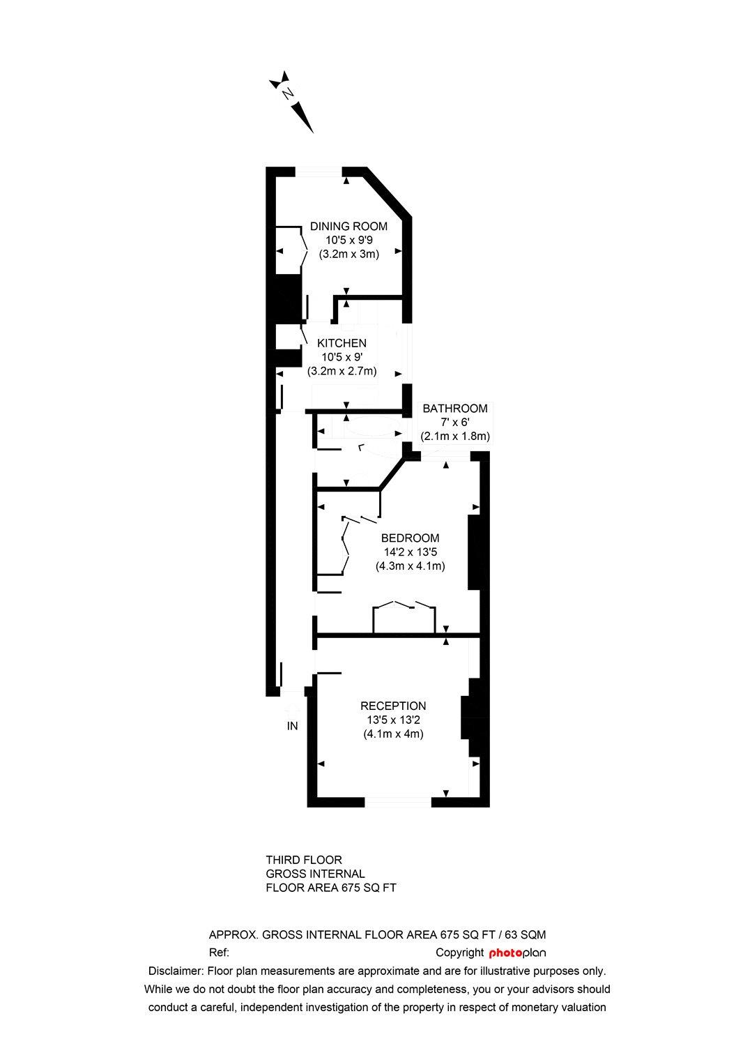 Flat 18 Cleveland Mansions, Widley Road, London floorplan