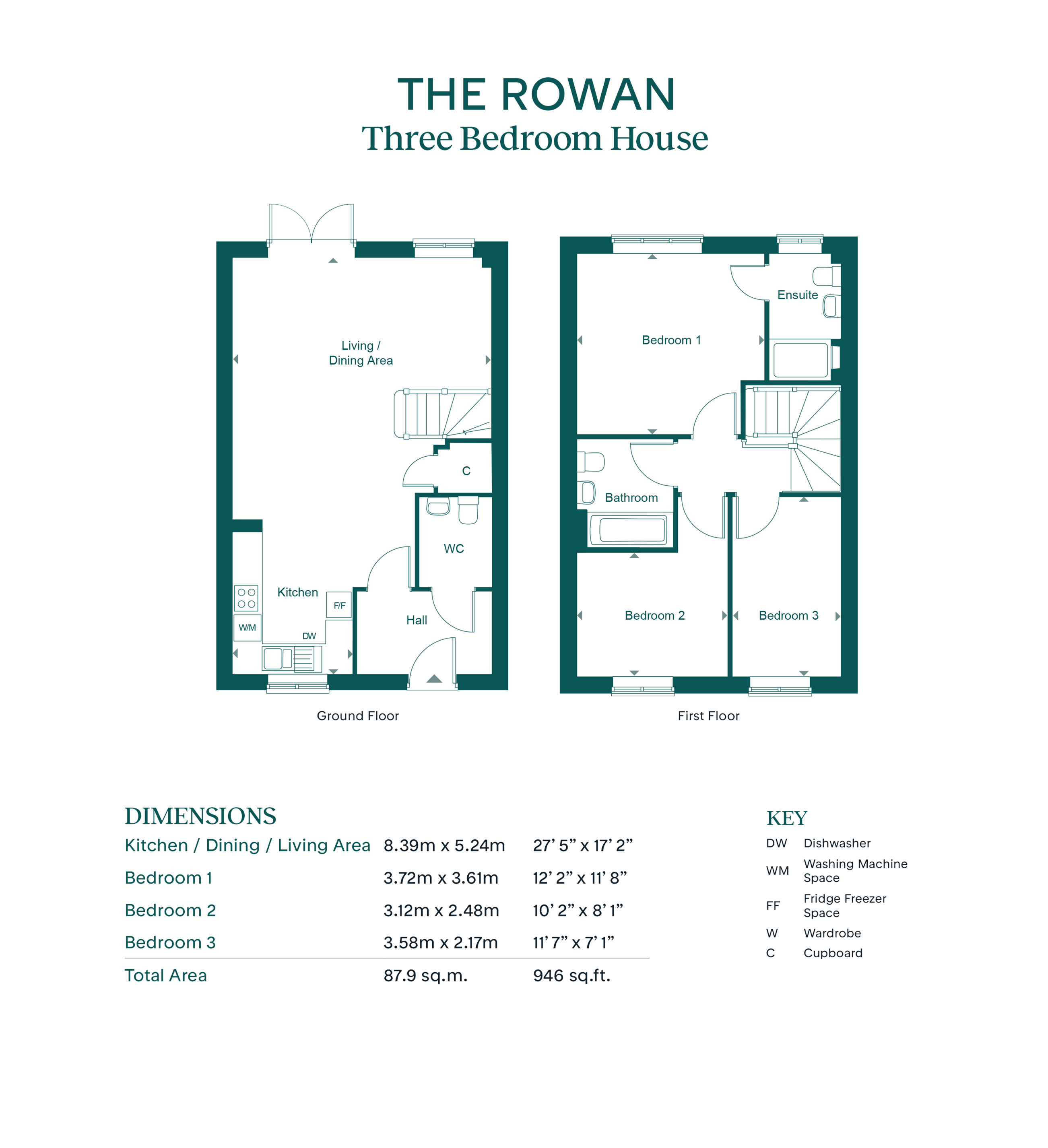 3 Millard Grove - Rowan RL, Leaf Living at Stortford Fields, Bishop Stortford, CM23, Bishop Stortford floorplan