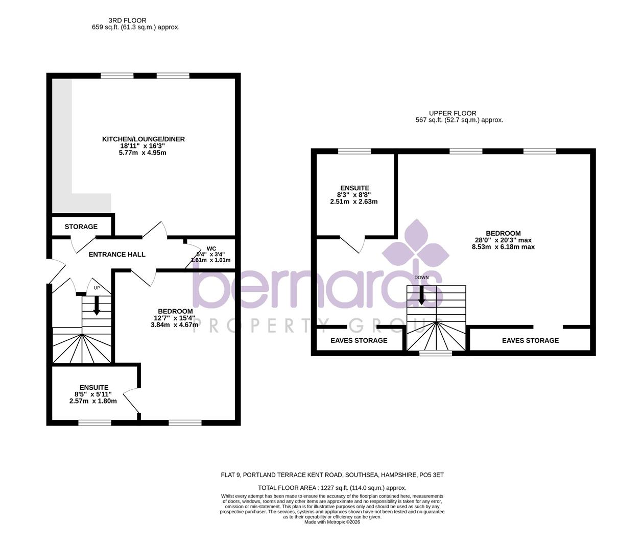 Apartment 9, 1, Portland Terrace, Southsea floorplan