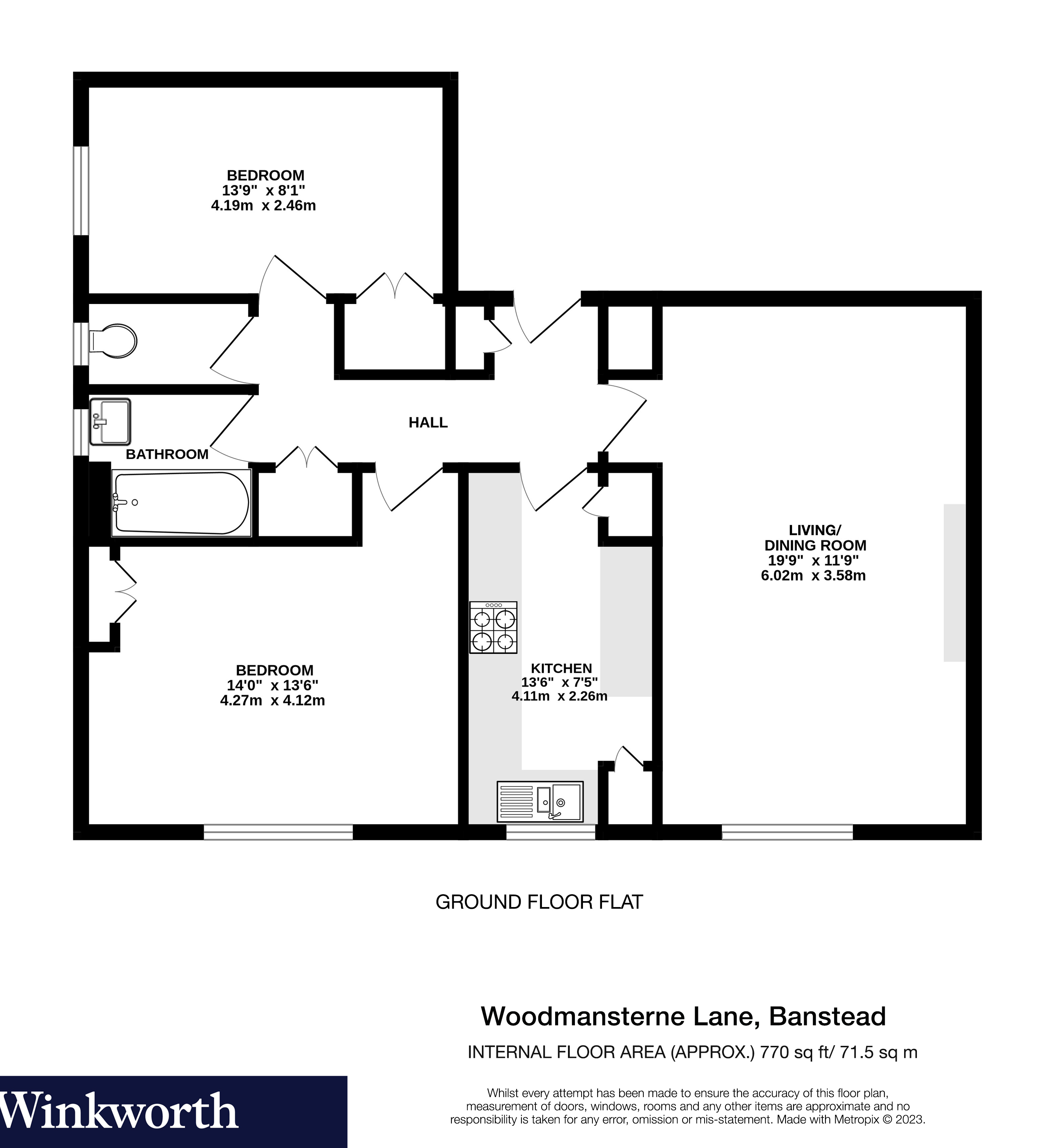 Flat 19, Well House,, Woodmansterne Lane, Surrey floorplan