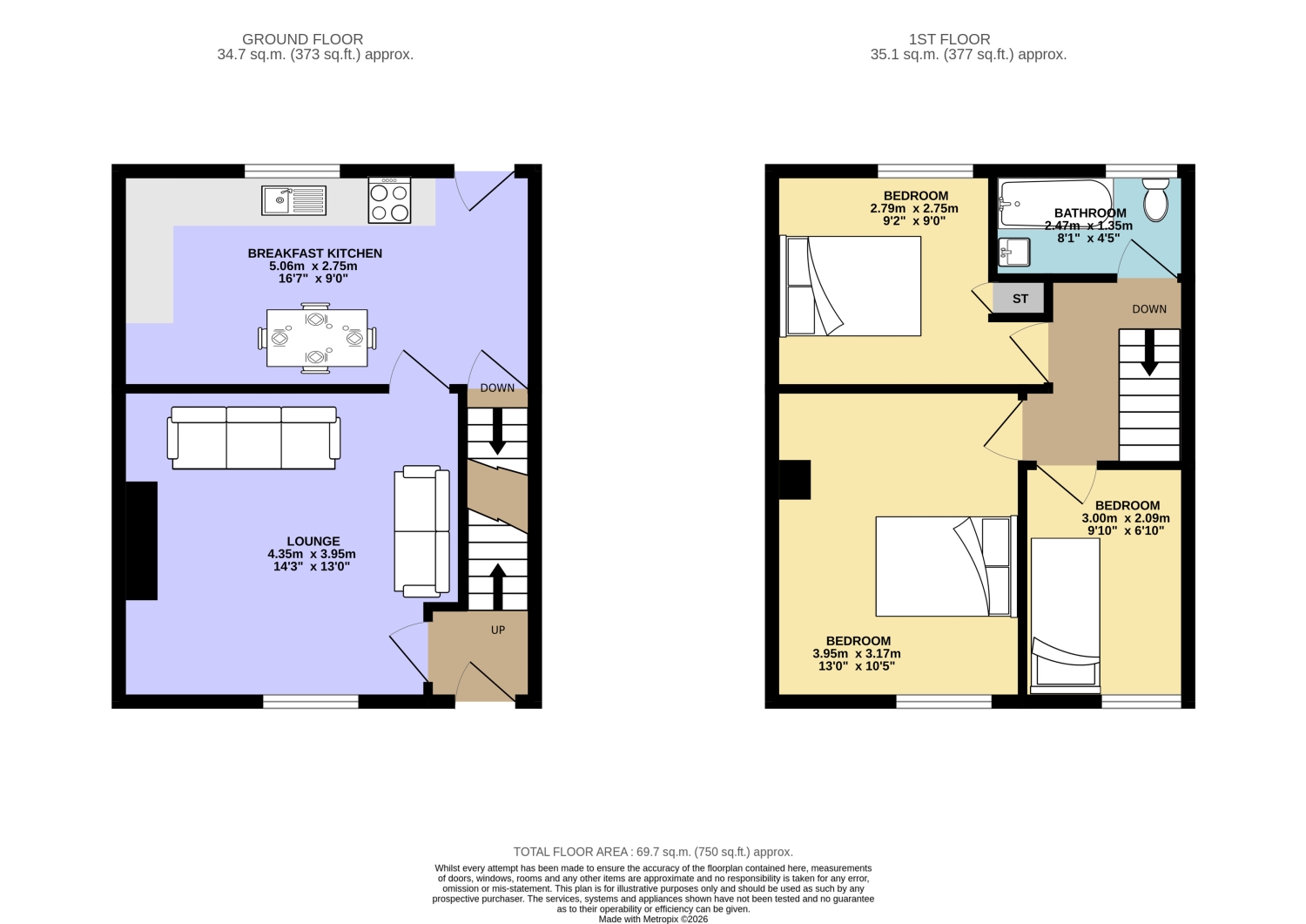 93, Catherine Street, Elland floorplan