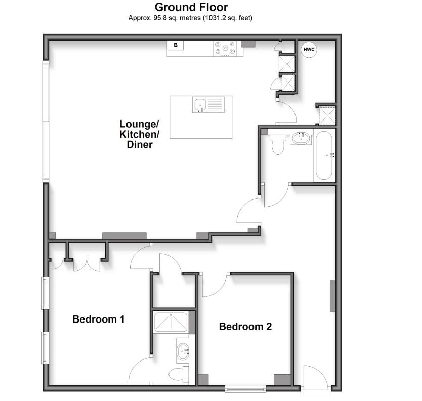Apartment 2,, The Fairways, Broadstairs floorplan