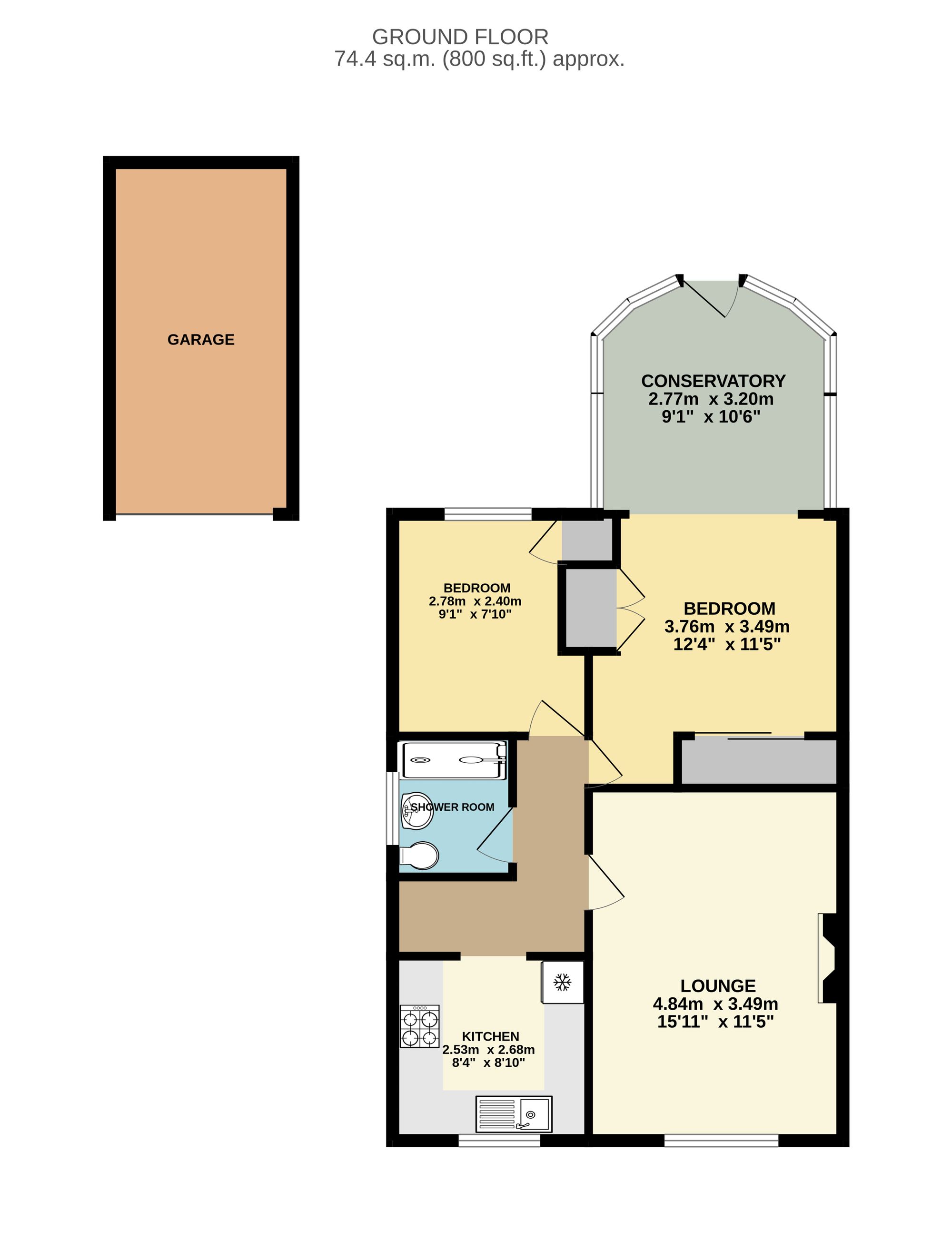 3 Woodland Grove, Chesterfield floorplan