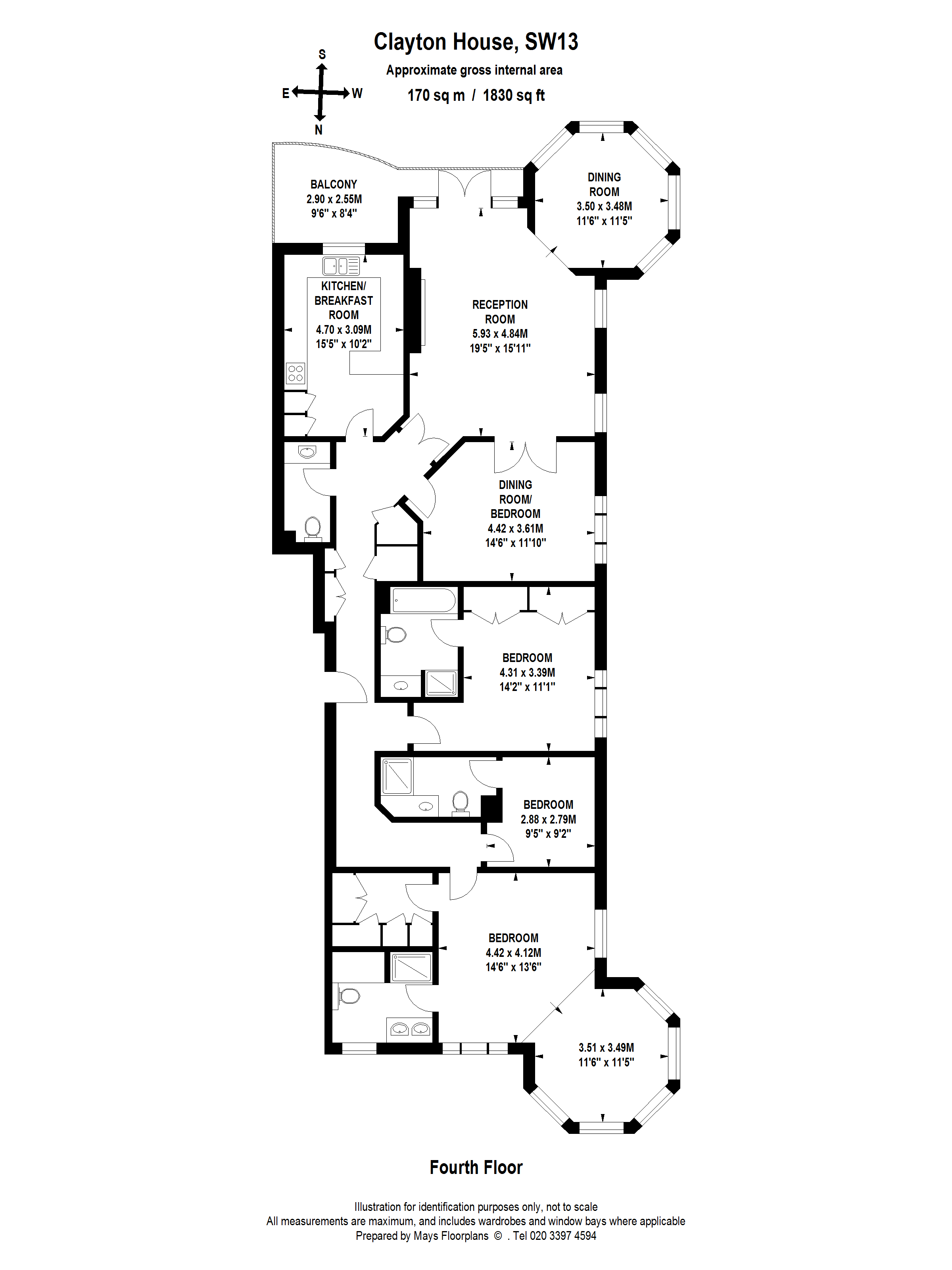 Trinity Church Road, Barnes, London SW13, 3 bedroom flat to rent