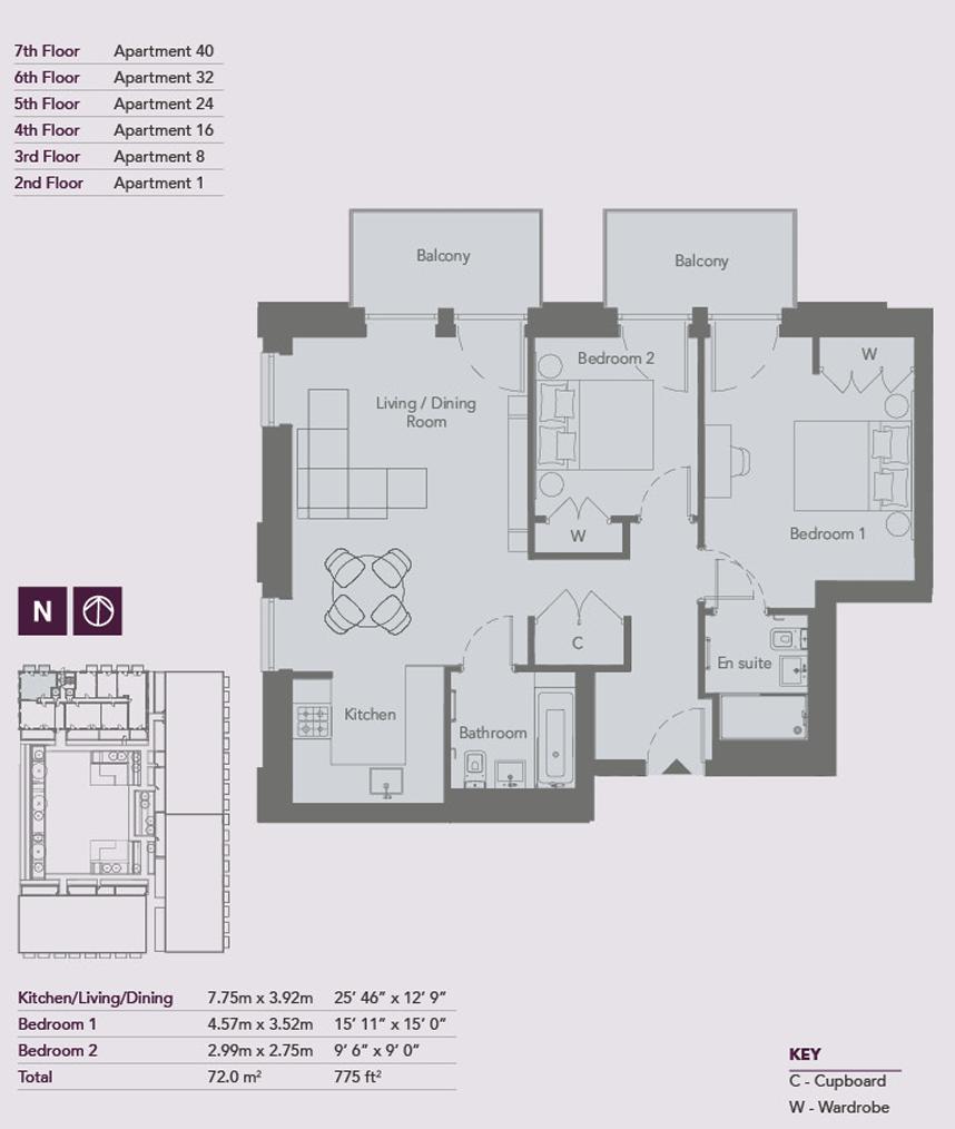 8 Caravel House, 2 Rendal Way, London floorplan