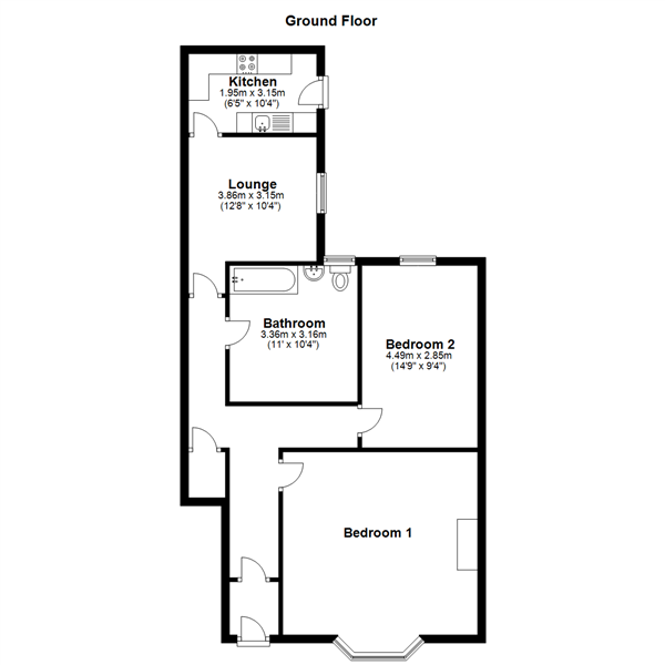 1 bed flat to rent in Wingrove Avenue, Newcastle Upon Tyne NE4