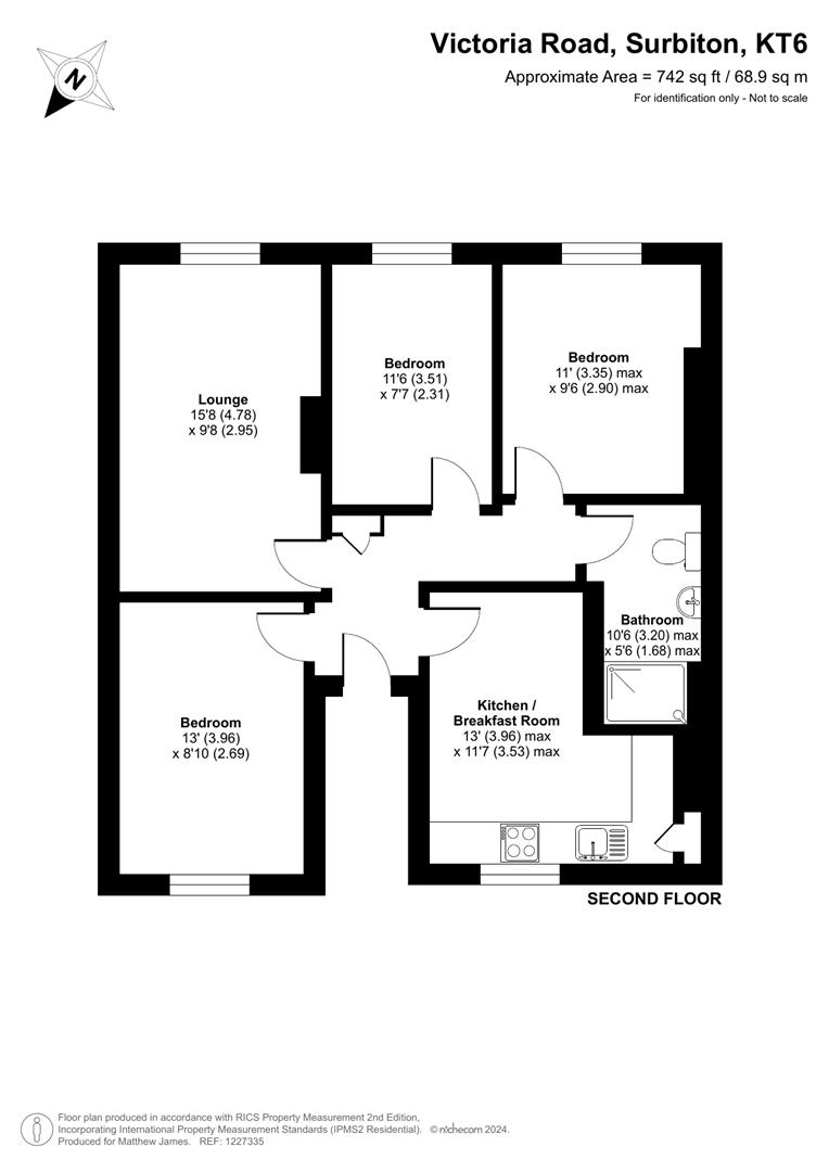 2nd Floor, 21, Victoria Road, Surbiton floorplan