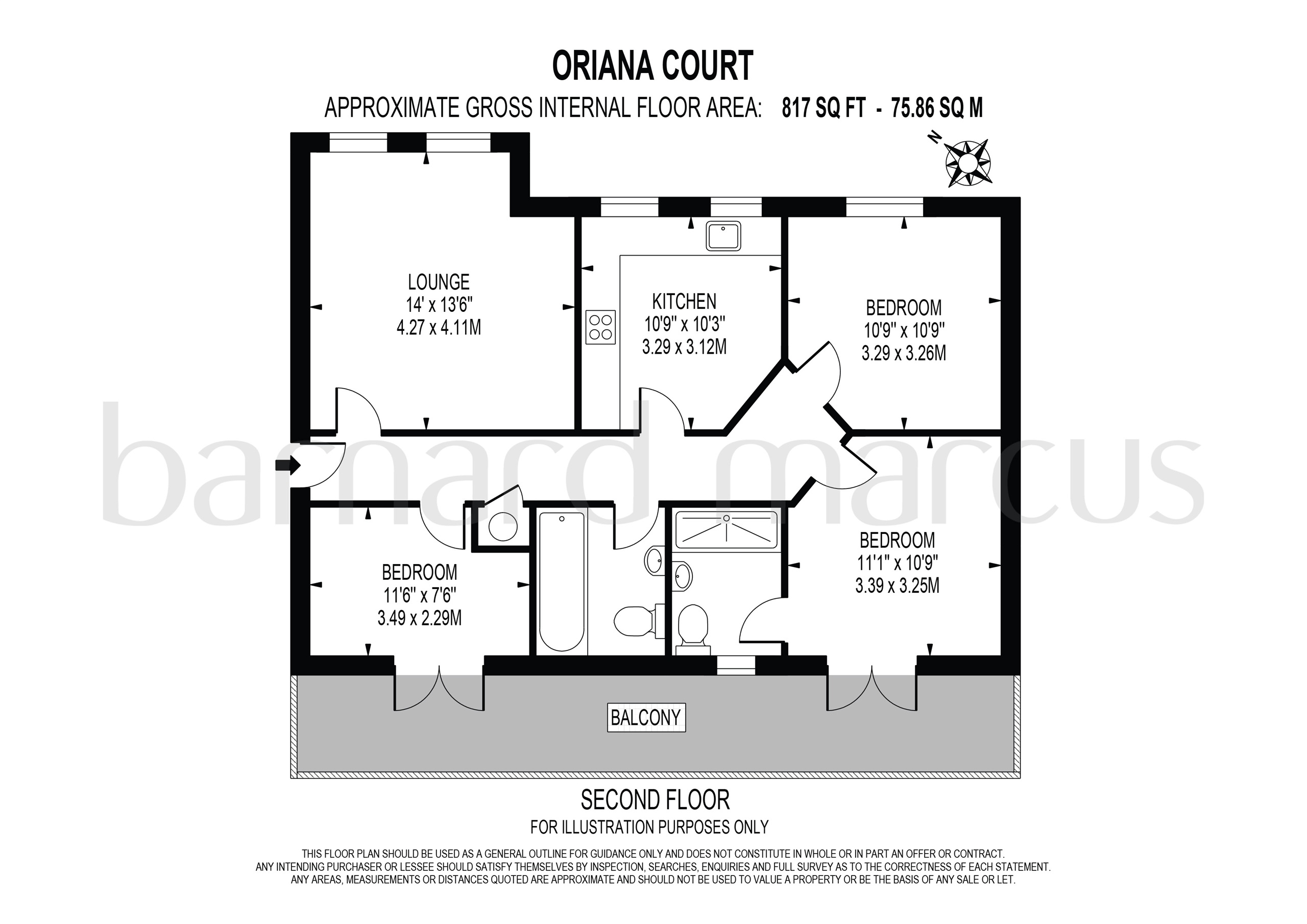 Flat 4, Oriana Court, 2, Crunden Road, South Croydon floorplan