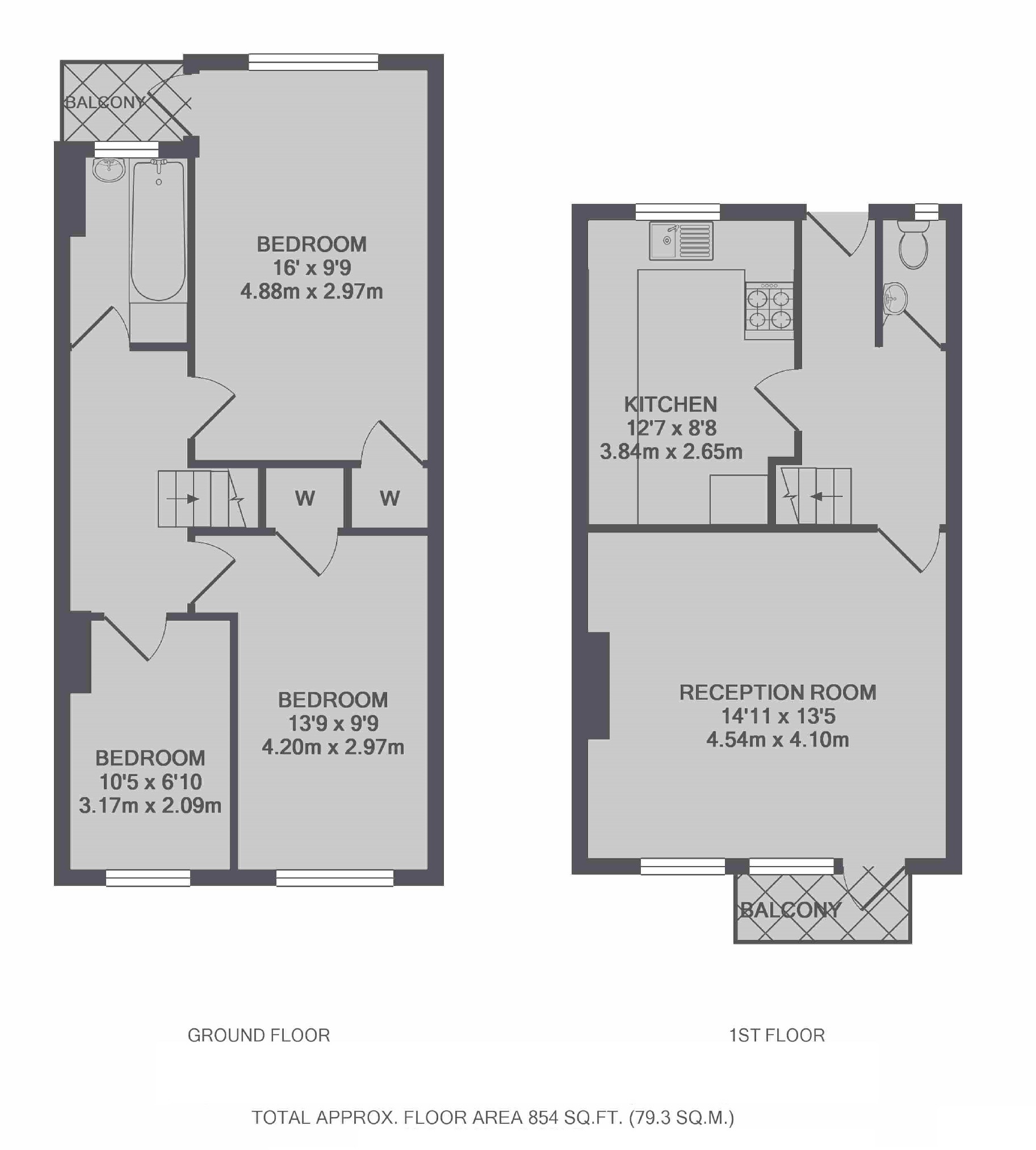 Flat 46, Stafford Cripps House, Clem Attlee Court, London floorplan