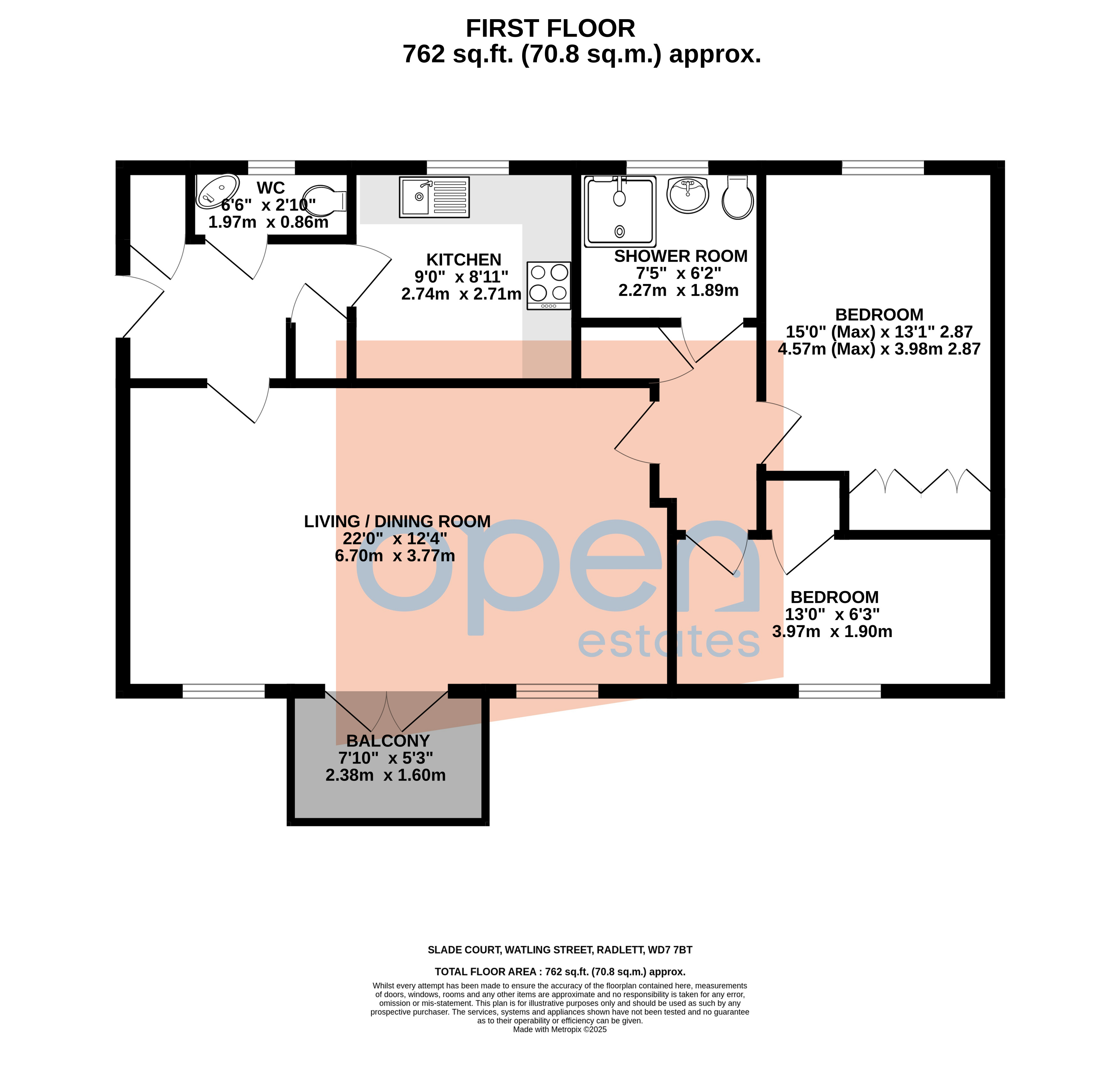 Flat 8, Slade Court,, Watling Street, Hertfordshire floorplan