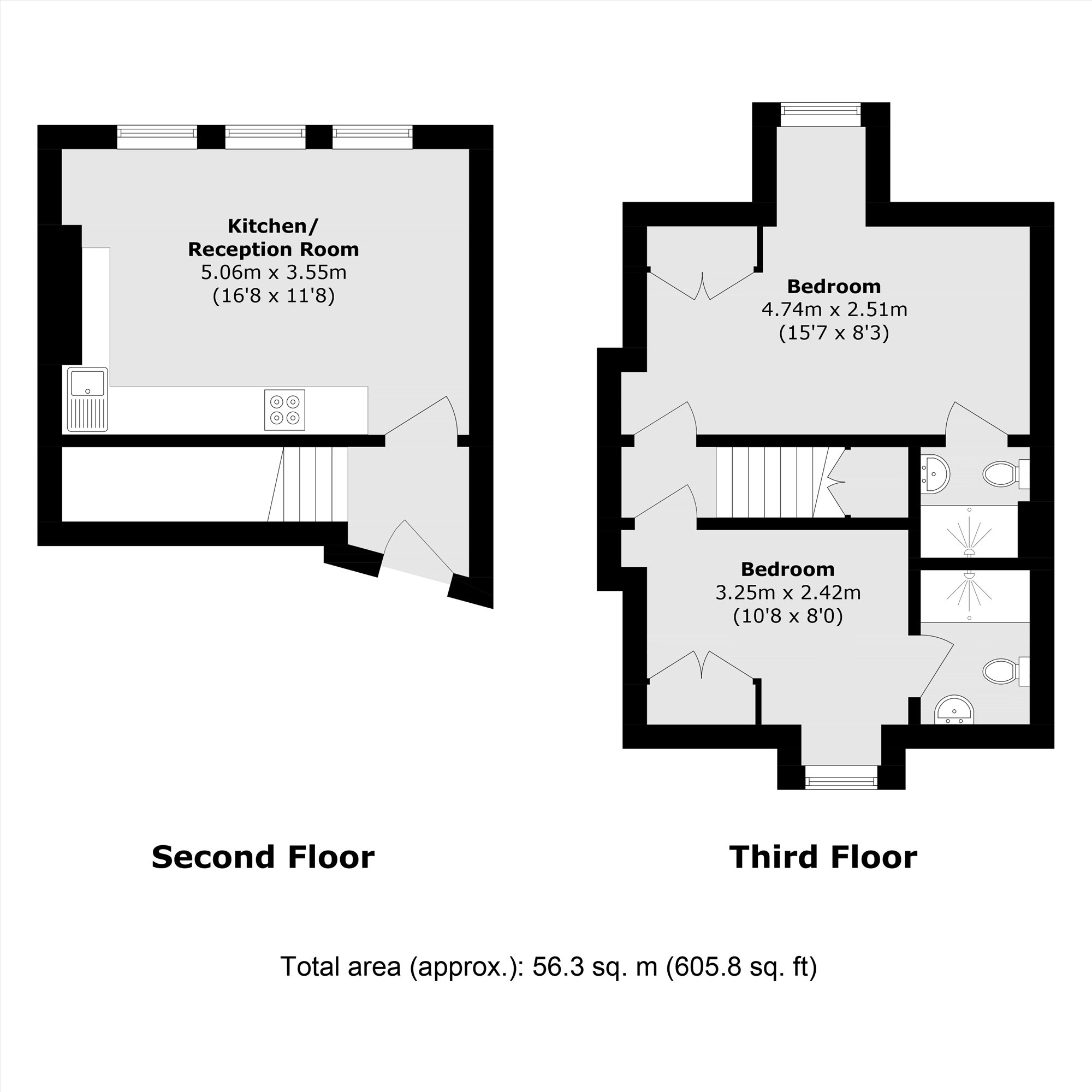 Flat C, 56, The Mall, London floorplan