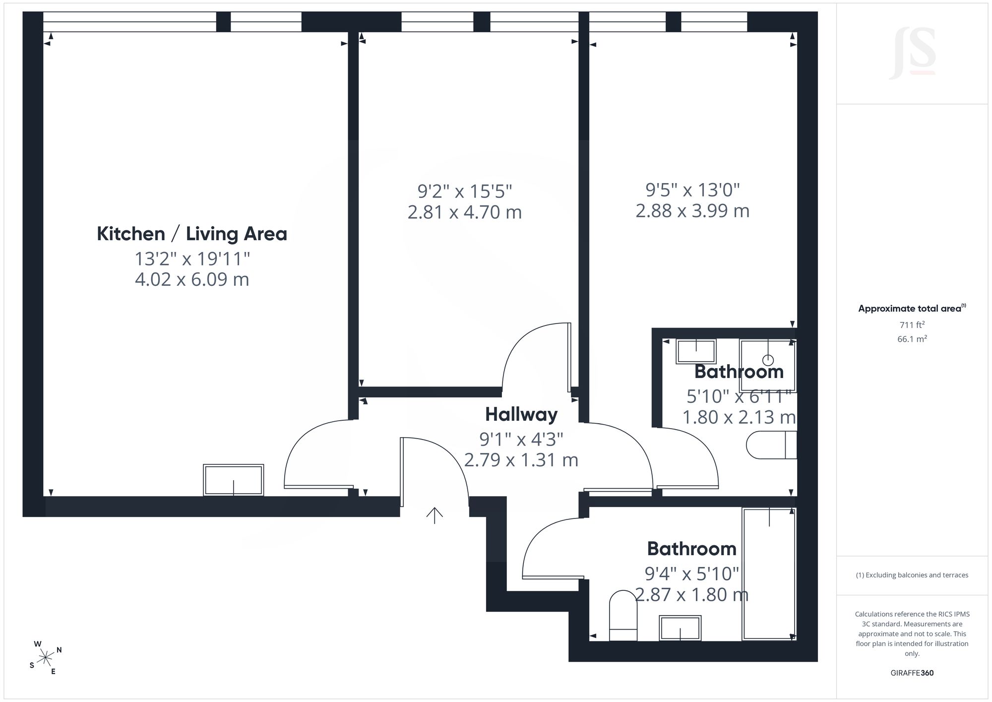 Flat 1, 4A Liverpool Buildings, Worthing, Worthing floorplan