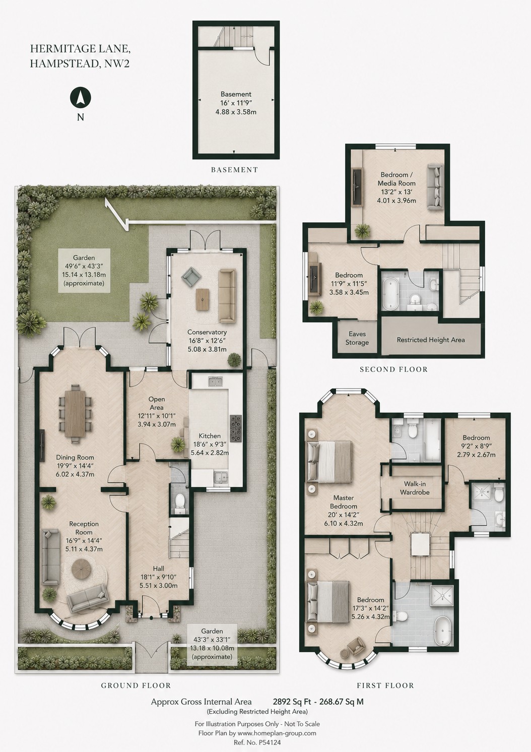 49, Hermitage Lane, Hampstead floorplan