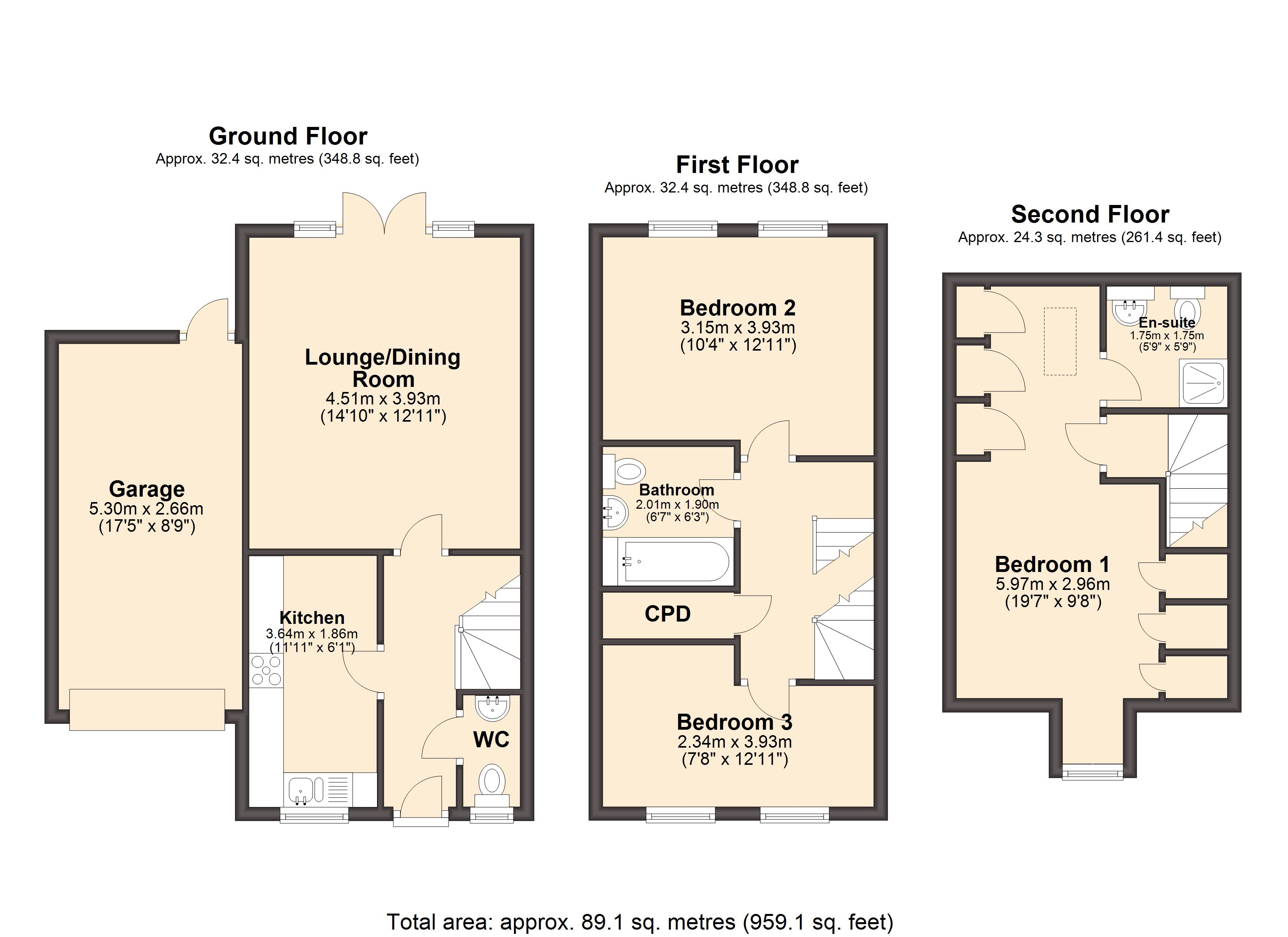3 bed semidetached house for sale in Long Meadows, Bramley, Rotherham