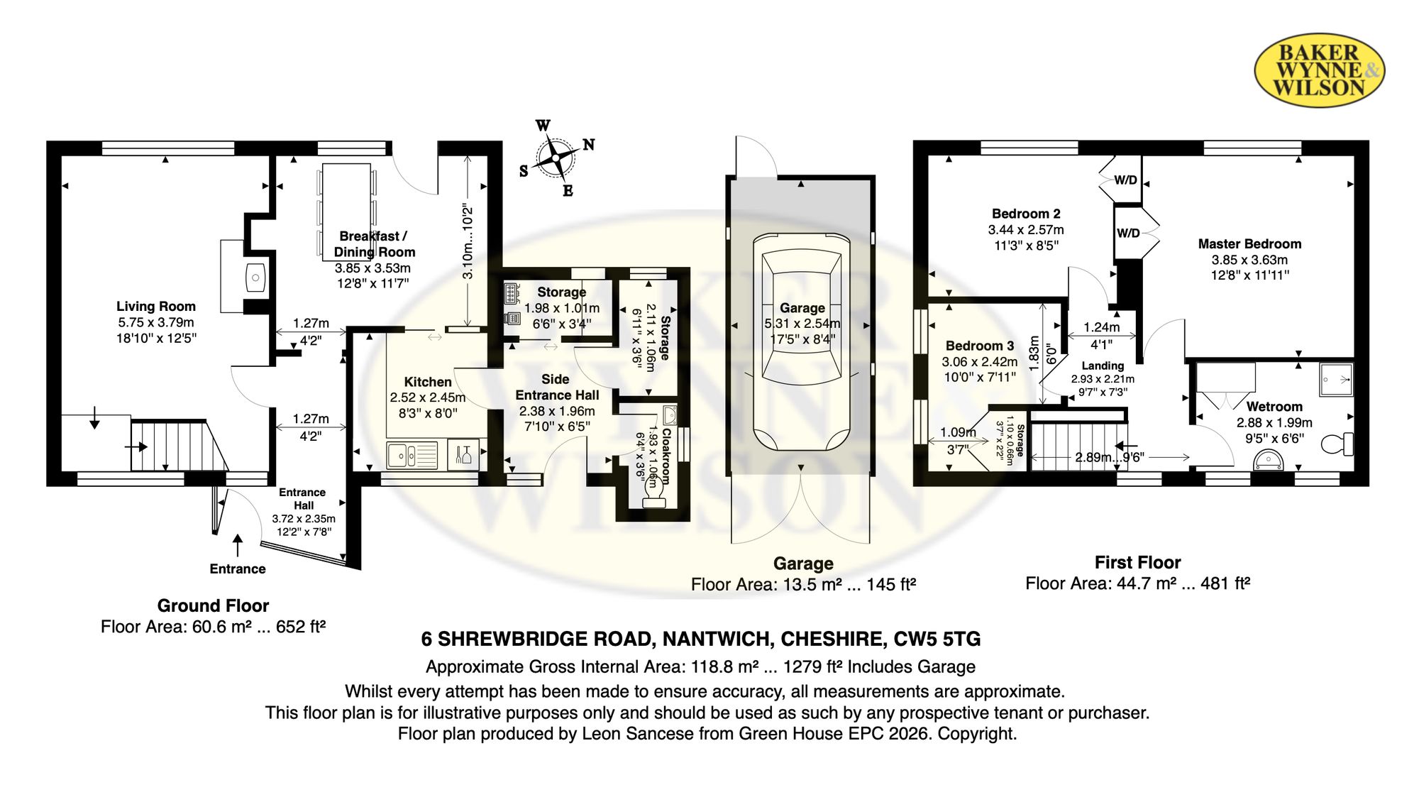 6 Shrewbridge Road, Nantwich floorplan