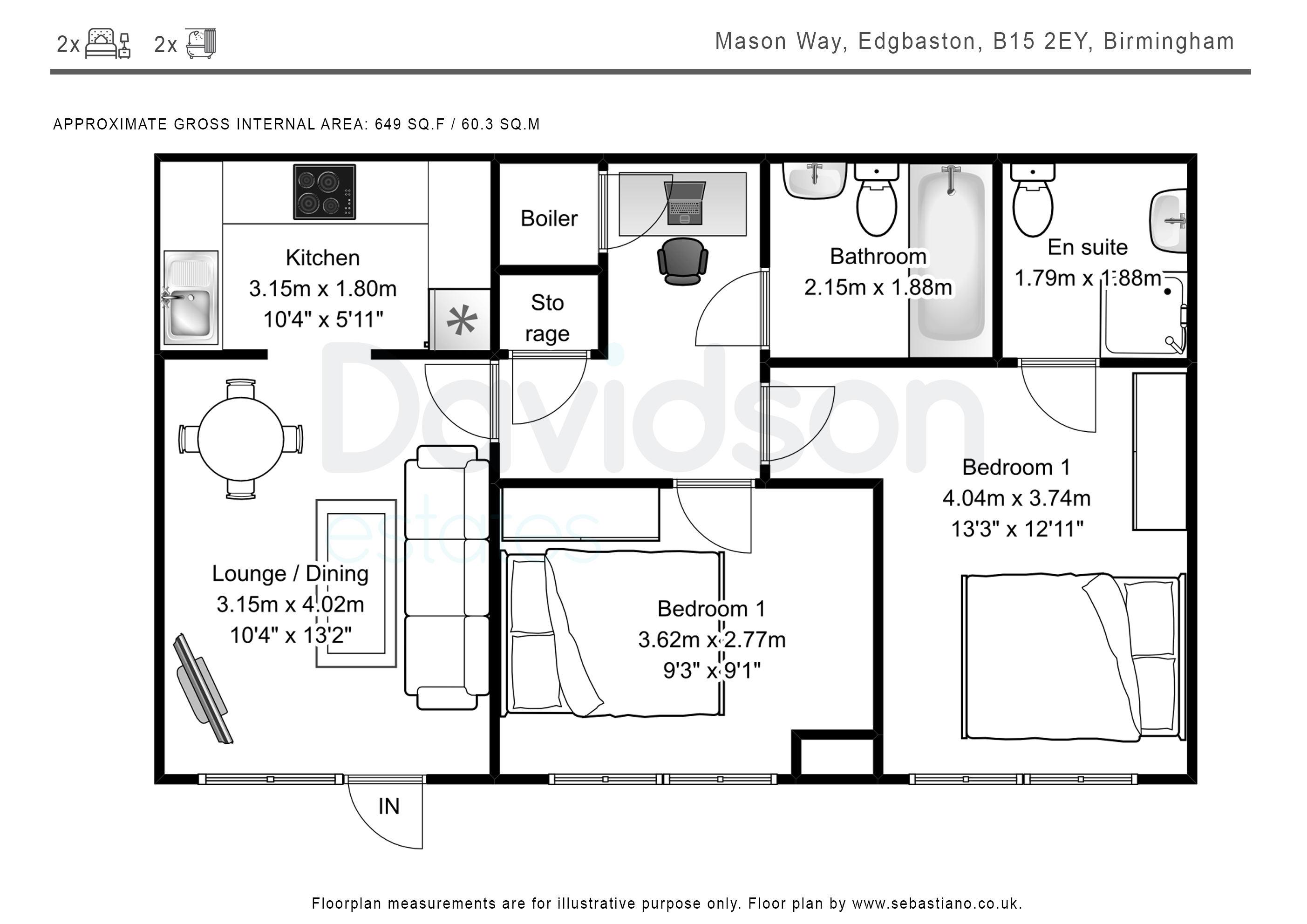 2 Bedrooms Flat for sale in Mason Way, Edgbaston B15