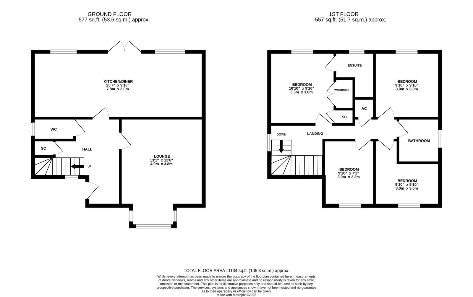 12, Yew Tree Close, Bedfordshire floorplan