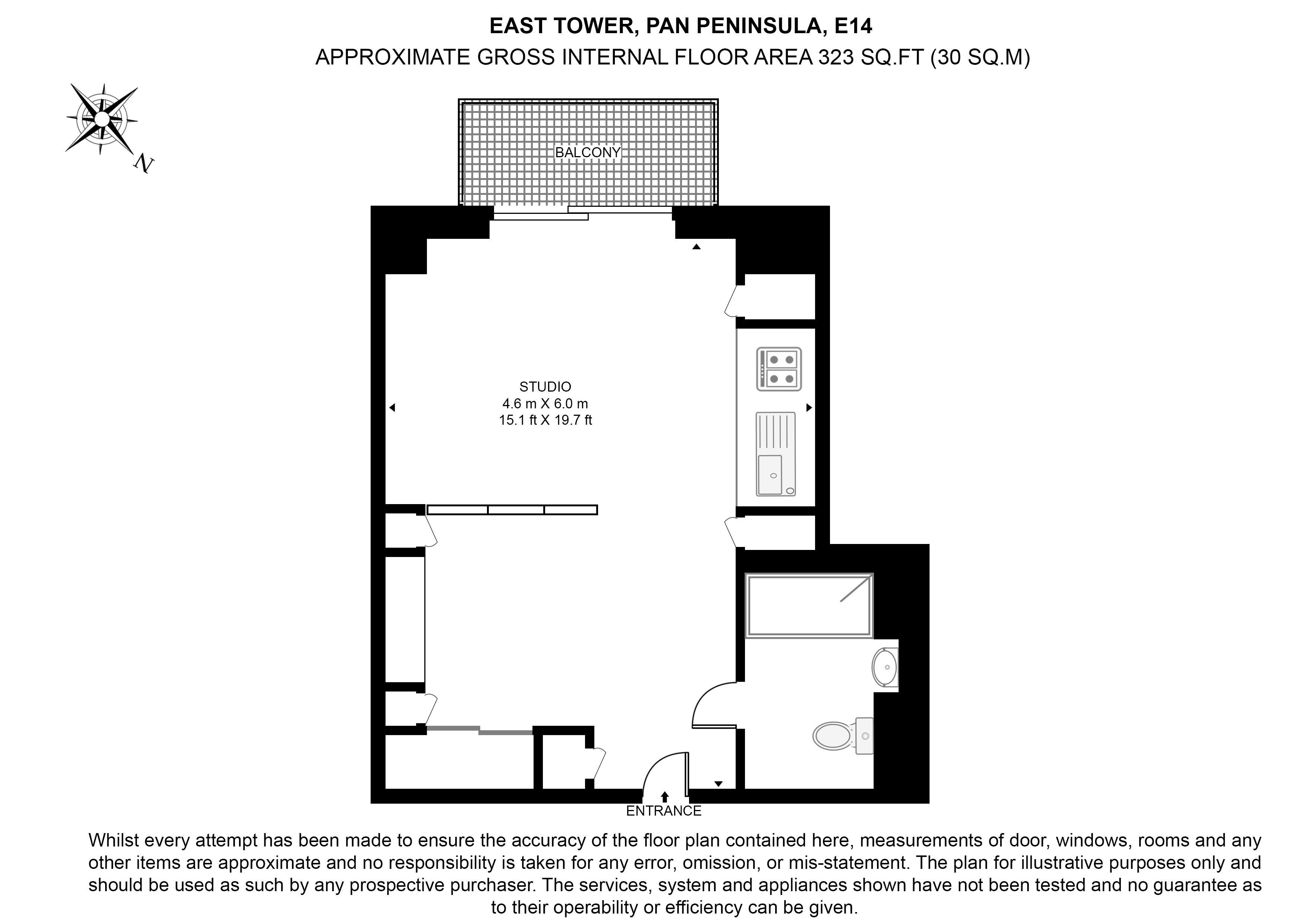 Flat 2609 East Tower, 3, Pan Peninsula, London floorplan