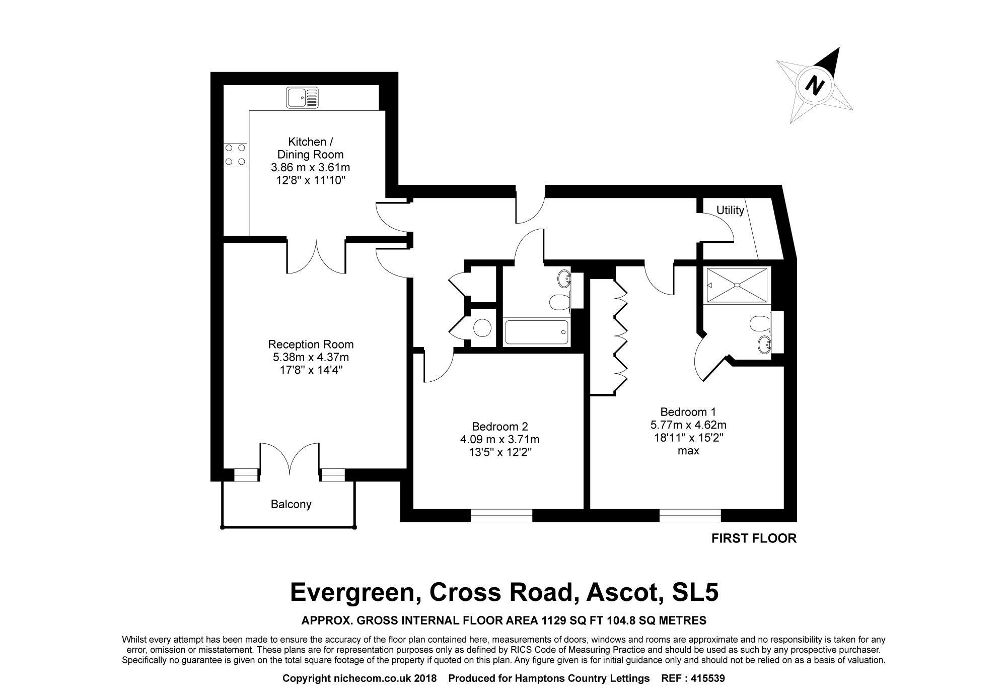 2 Bedrooms Flat to rent in Cross Road, Sunningdale, Ascot SL5